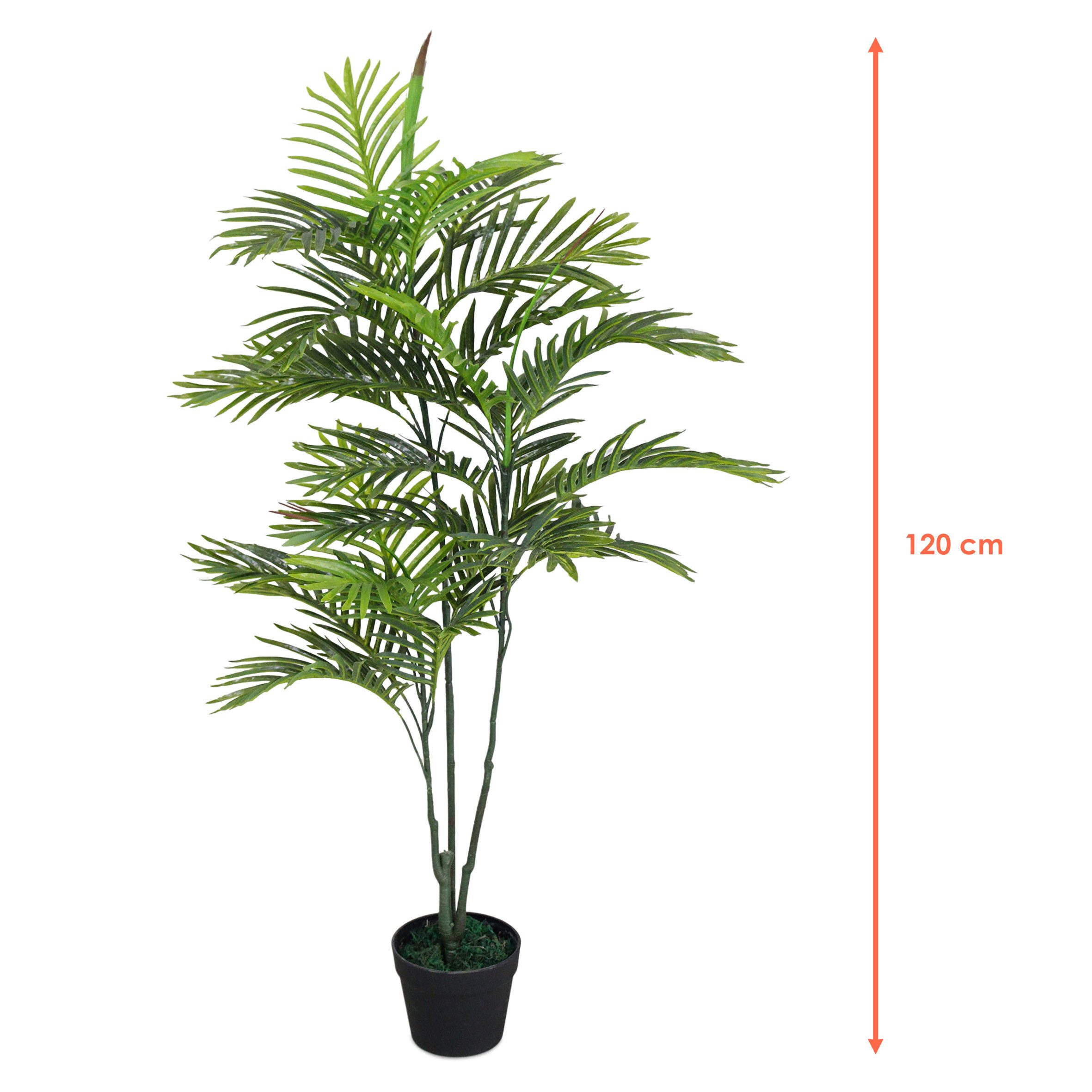 Künstliche Zimmerpflanze Kunstpflanze im Blumentopf 120 cm - Palme schmal Z günstig online kaufen