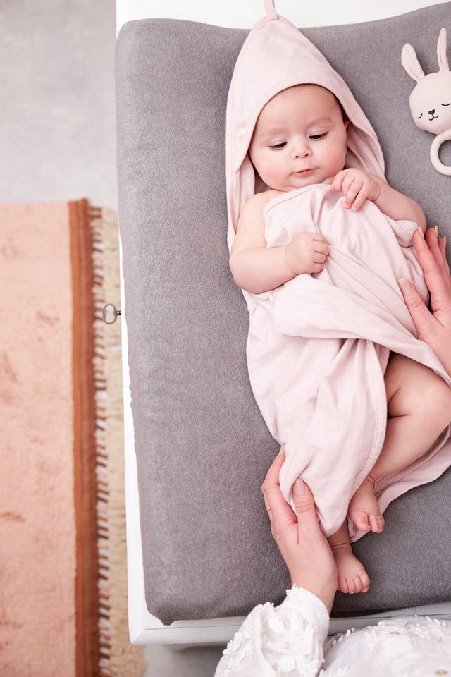 Meyco Baby Kapuzenhandtuch Uni Soft Pink, Jersey (1-St), 80x80cm, Bei  niedriger Temperatur trocknen