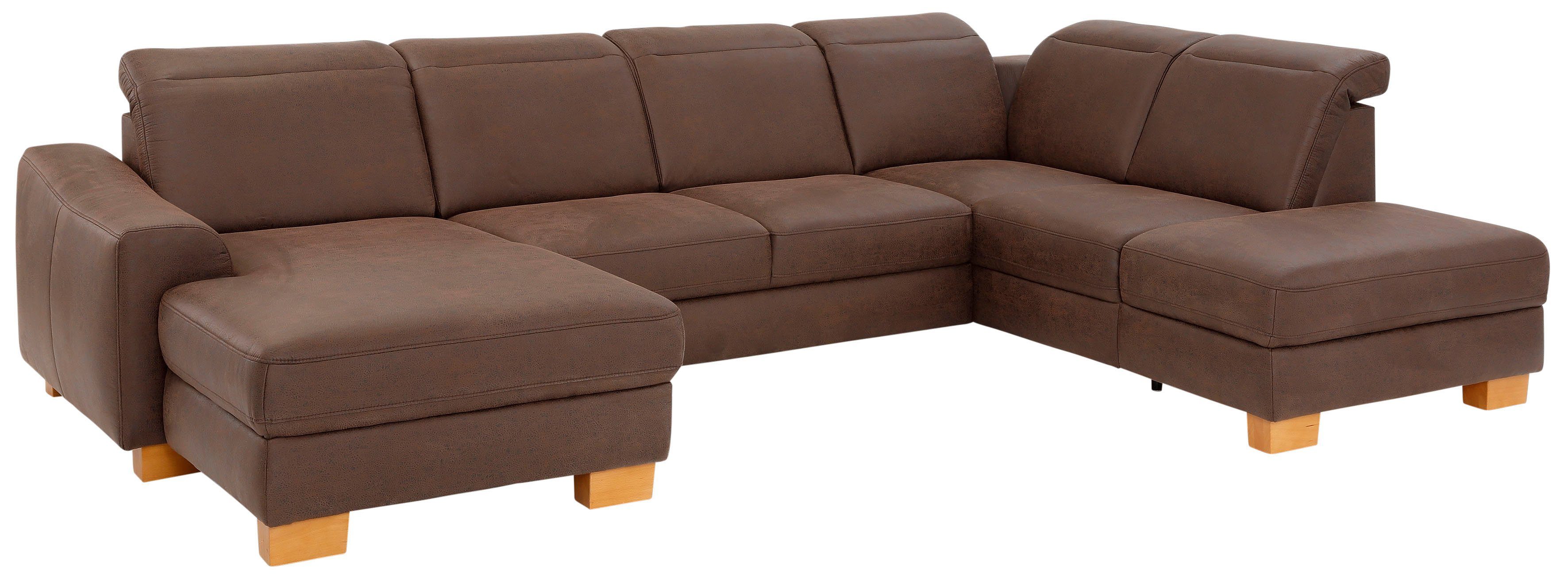 Home affaire Wohnlandschaft Dundee U-Form, wahlweise mit Kopfteilverstellung und zusätzlich mit Bettfunktion