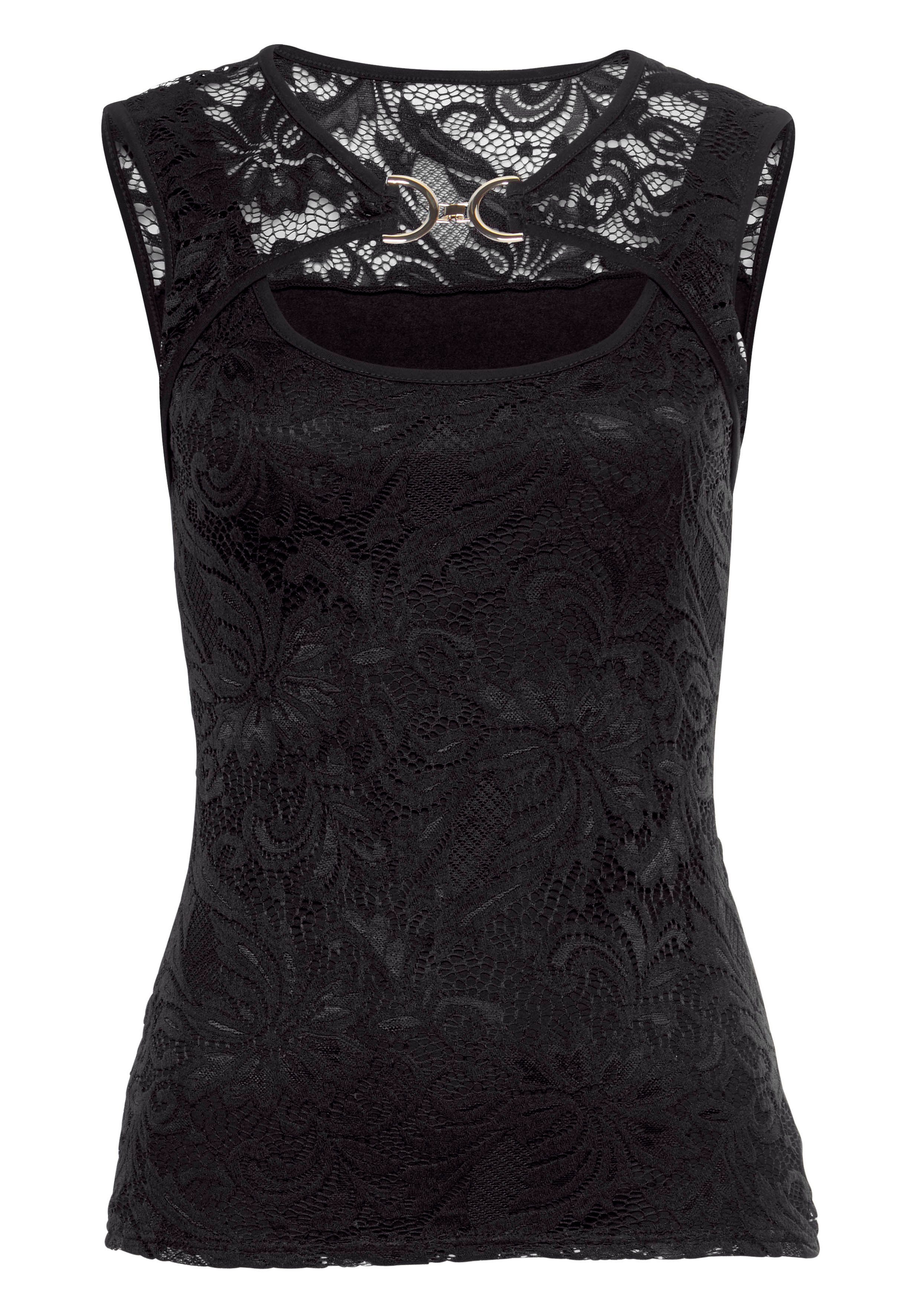 Melrose Spitzentop mit Zierschnalle. Reduzierter Preis € 27,99. Unverbindliche Preisempfehlung € 39,99, (€ 27,99 pro 1 Stk)