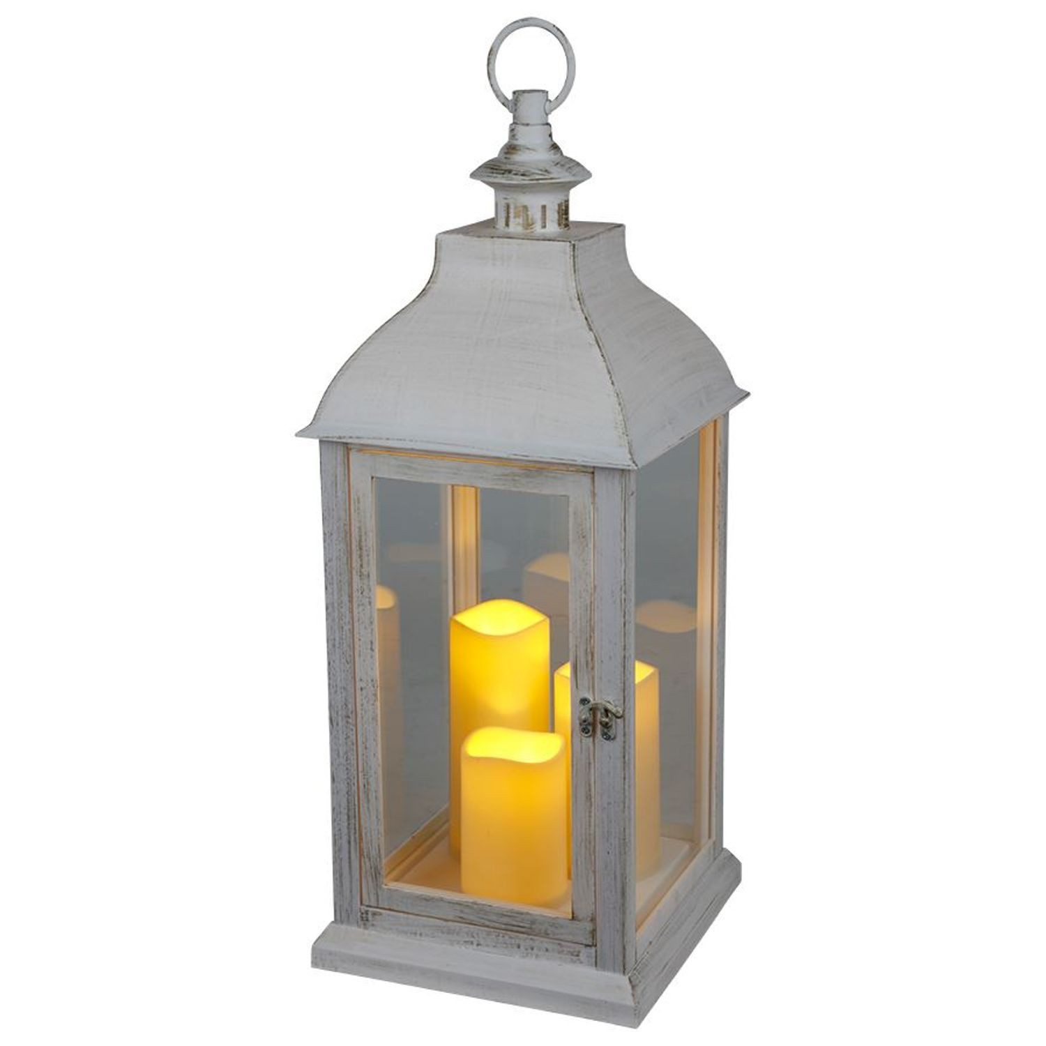 Kugelleuchte Laterne mit Flackereffekt LED-Kerzen Windlicht Timer