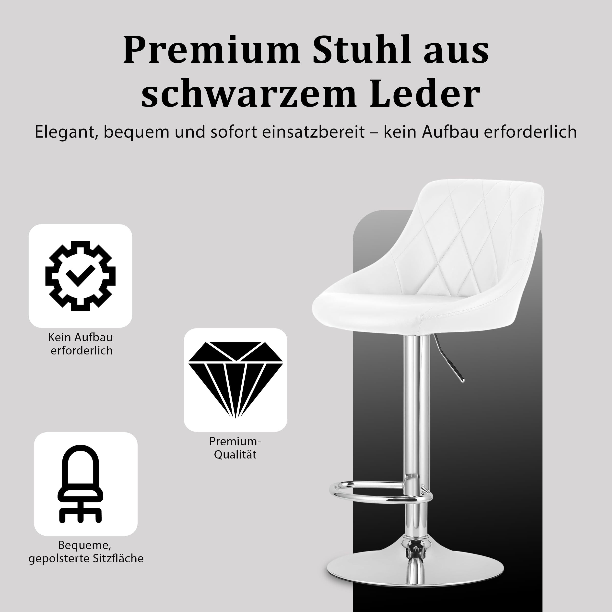 Best for Home Barhocker Best For Home Barhocker – Höhenverstellbar mit Chromfuß