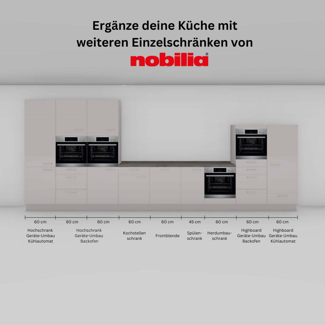 nobilia® Frontblende "Touch", durchgehende Türfront für vollintegrierte Geschirrspüler, in den Breiten Breiten 45 und 60 cm