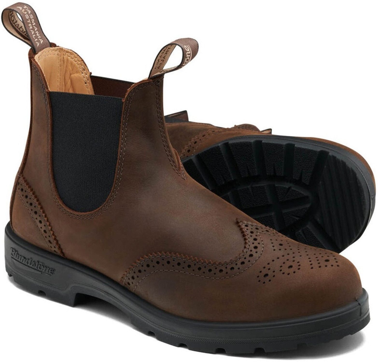 Blundstone #2444 Brogued Antique Brown Leather (Classics Series) Stiefel