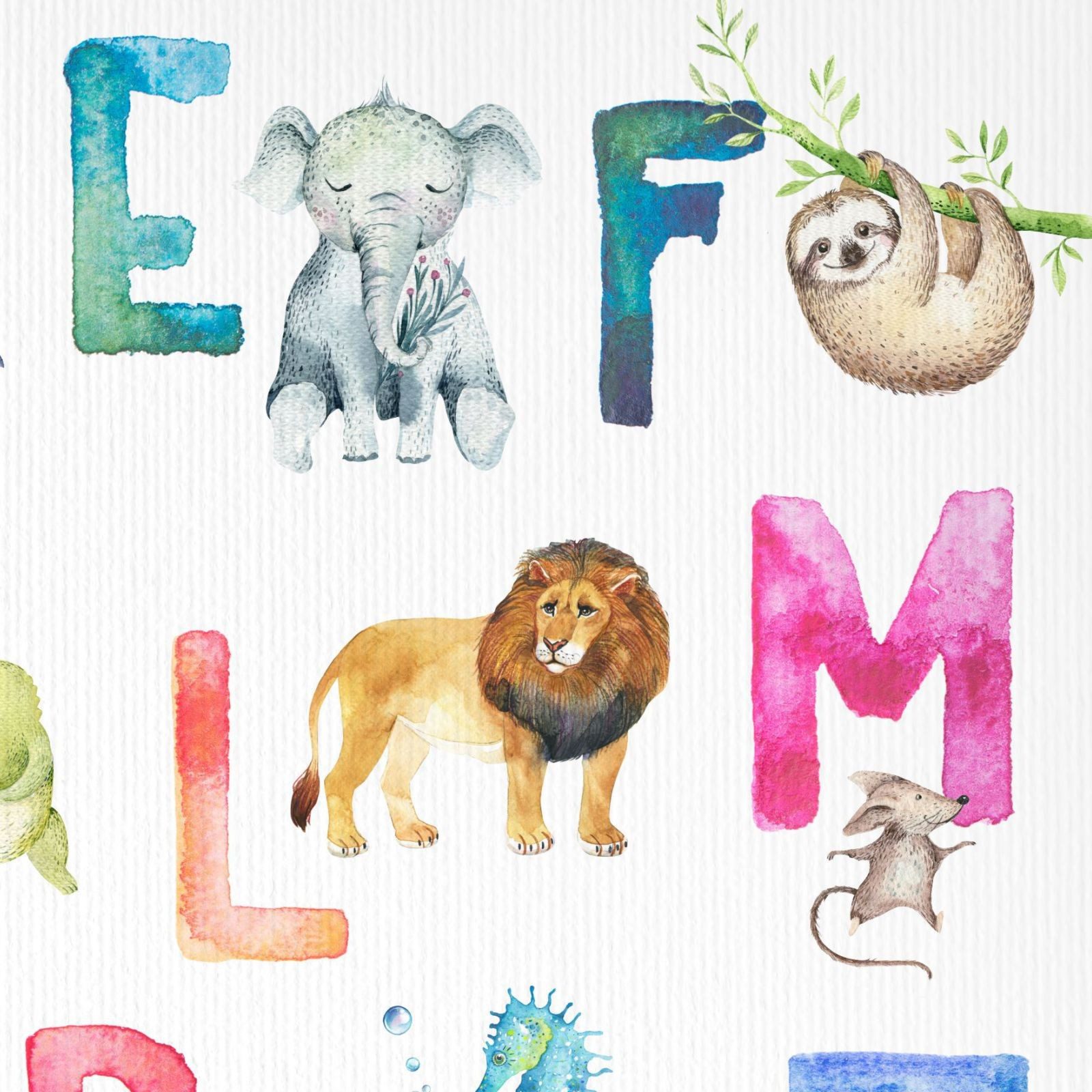 nikima Poster Kinder Lernposter Tier ABC Watercolor - DIN A3 - 420 x 297 mm günstig online kaufen