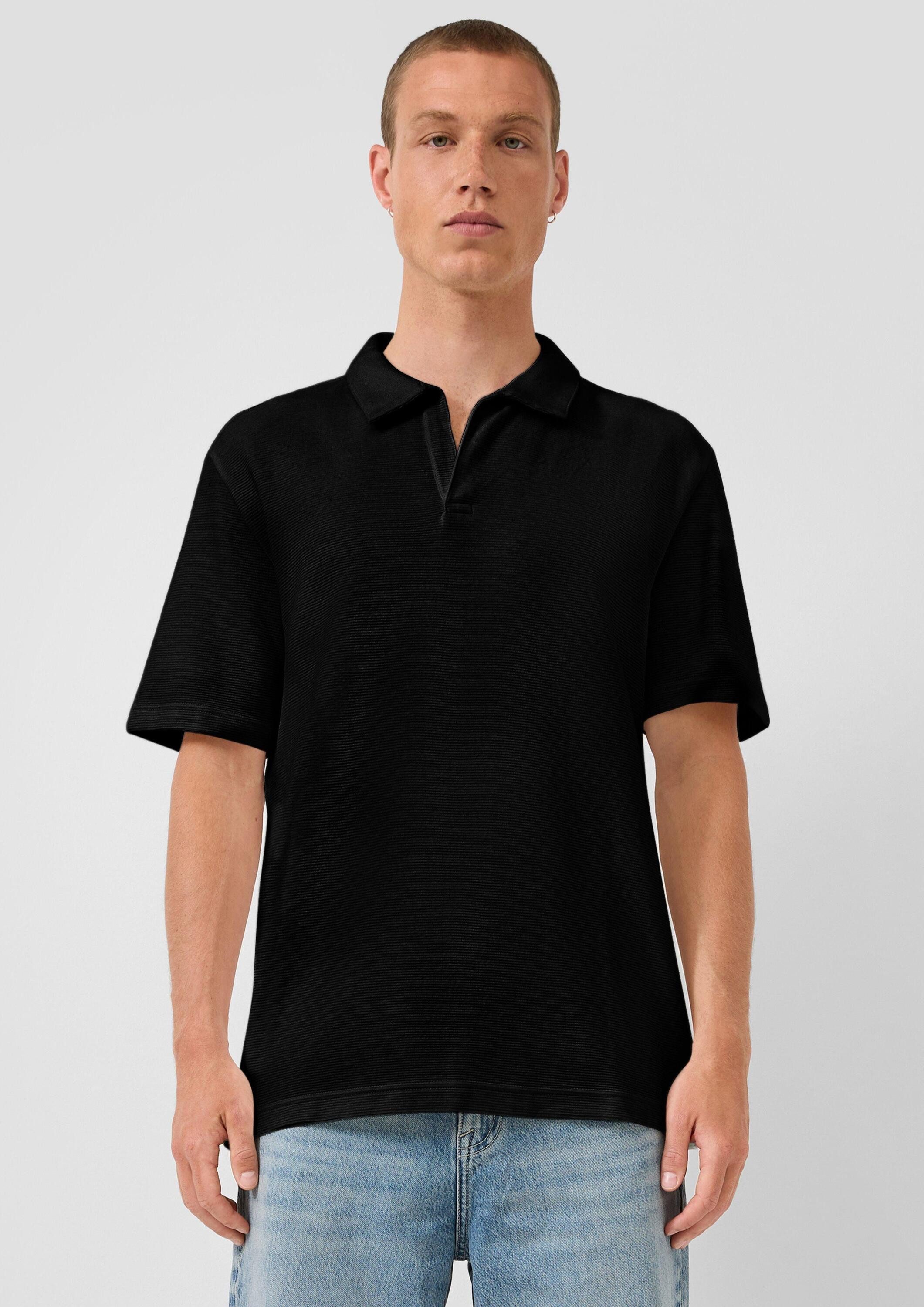 QS Kurzarmshirt Polo-Shirt Poloshirt mit Struktur