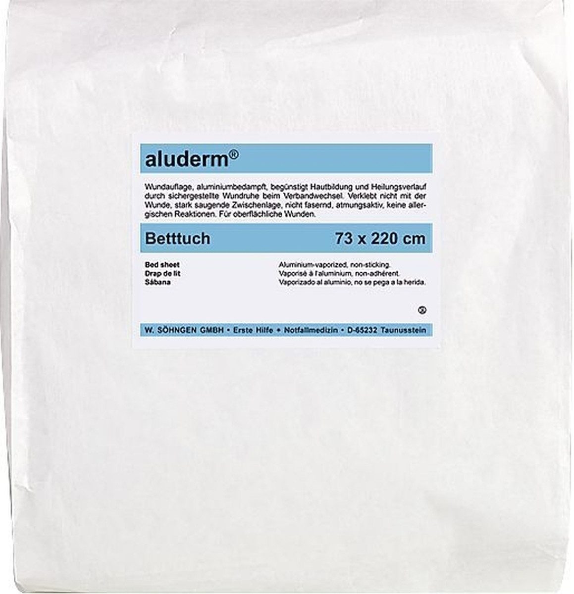 Erste-Hilfe-Set Betttuch aluderm 73x220cm