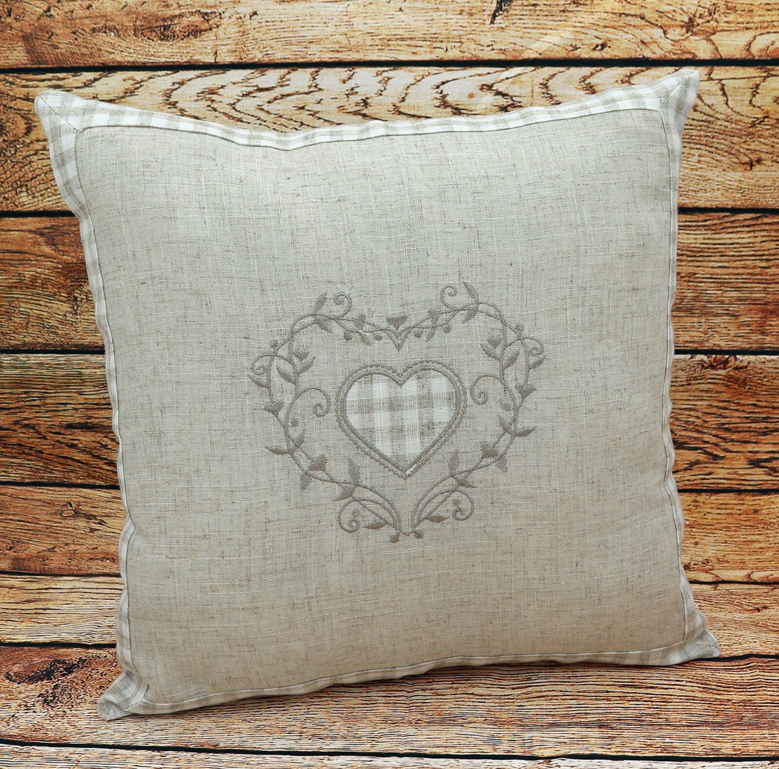 heimtexland Tischdecke Landhaus Tischdeko Serie Karo Leinen bestickt (Stück günstig online kaufen