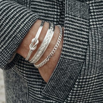 Sprezzi Fashion Silberarmband Herren Armreif Silber Armband aus 925er Sterling Silber, handgefertigt, aus Sterling Silver, Größe kann angepasst werden
