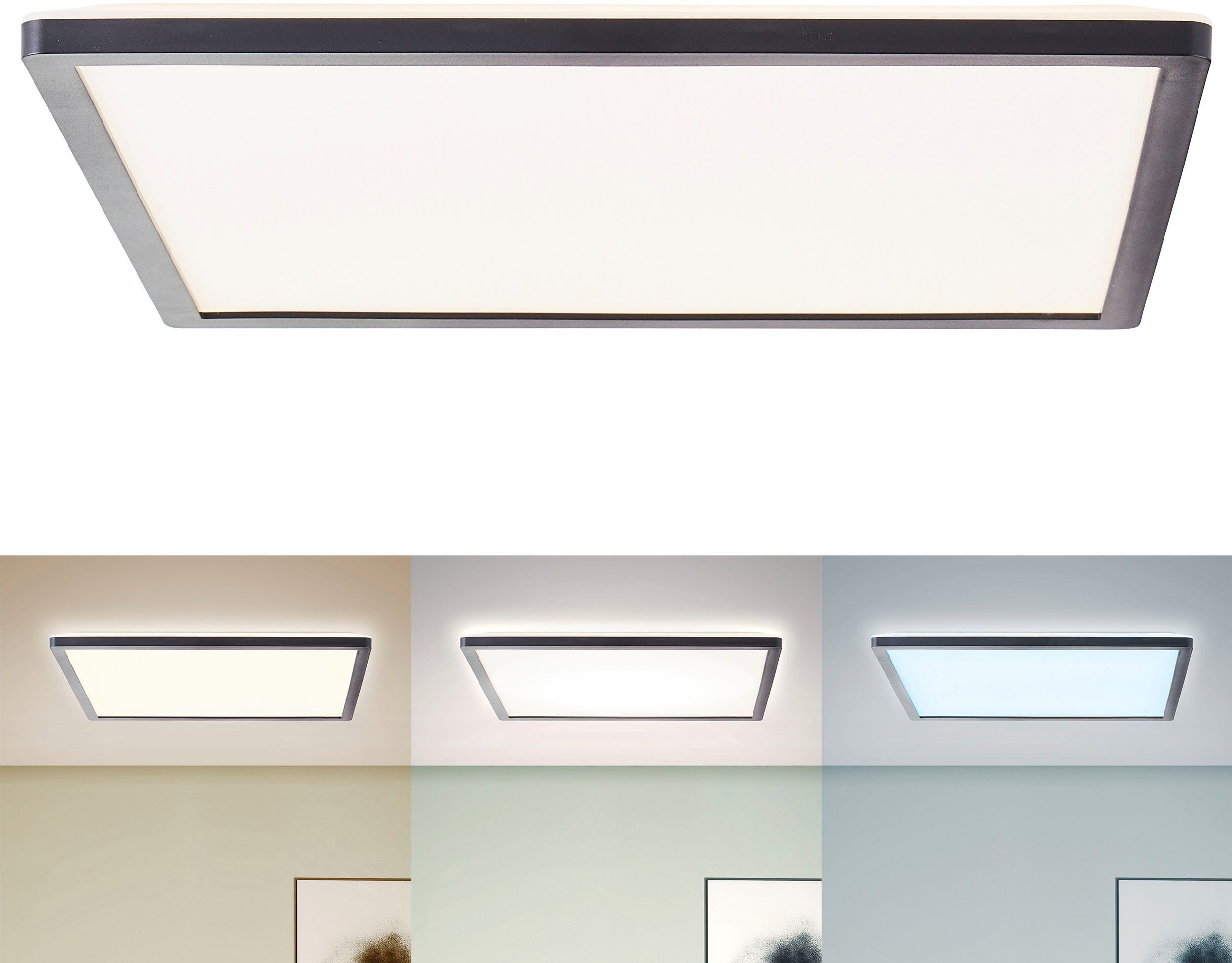 my home LED Deckenleuchte Enno, CCT - über Fernbedienung, LED fest integriert, warmweiß - kaltweiß, dimmbar, CCT Farbtemperatursteuerung, 2300 Lumen, inkl. Fernbedienung schwarz | Deckenlampen