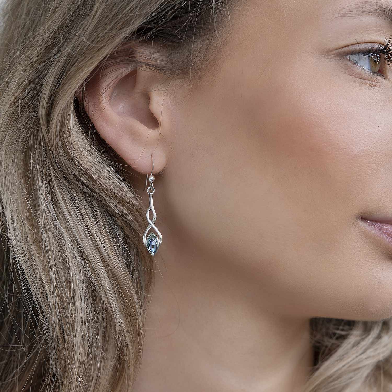 Materia Paar Ohrhaken Abalone Perlmutt Ohrhänger Grün keltisch SO-124, 925 günstig online kaufen