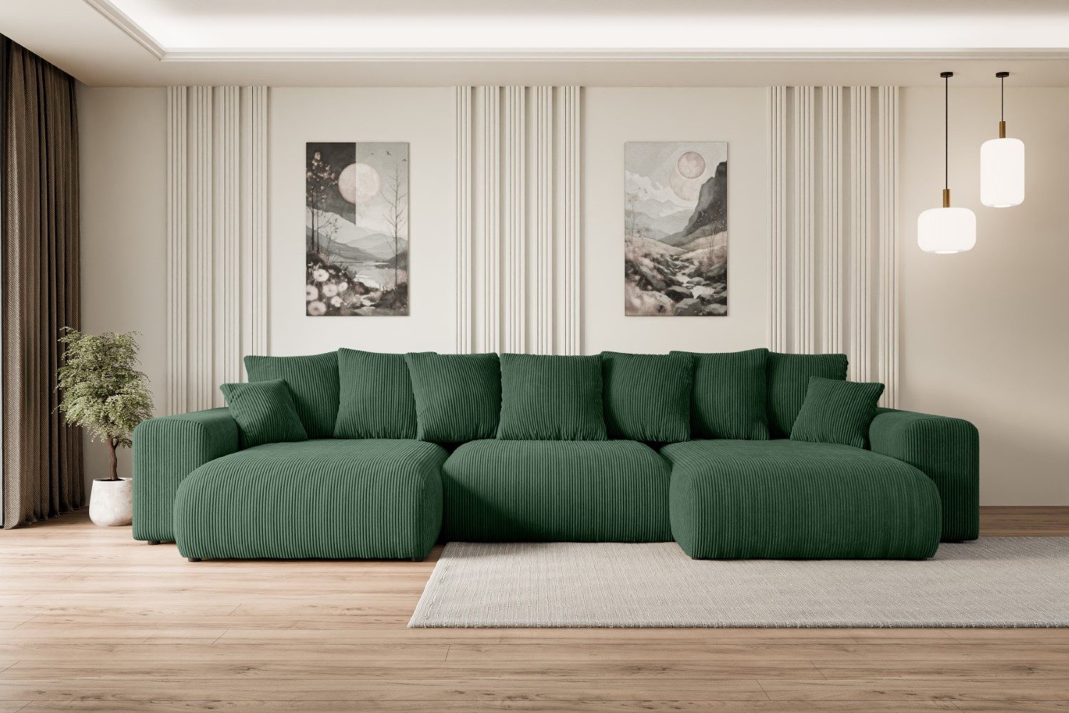 ALTDECOR Wohnlandschaft ESKAR-U, Couch mit Schlaffunktion, Wohnzimmer - Woh günstig online kaufen