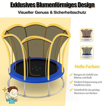 COSTWAY Gartentrampolin Fitnesstrampolin, Ø244cm mit Sicherheitsnetz