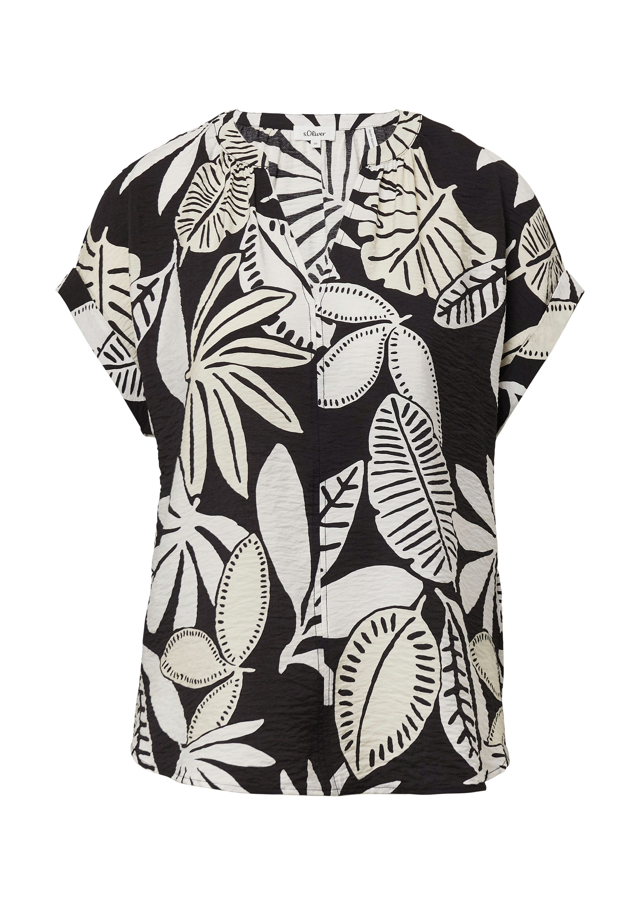s.Oliver Kurzarmbluse Bluse Strukturierte Bluse mit günstig online kaufen