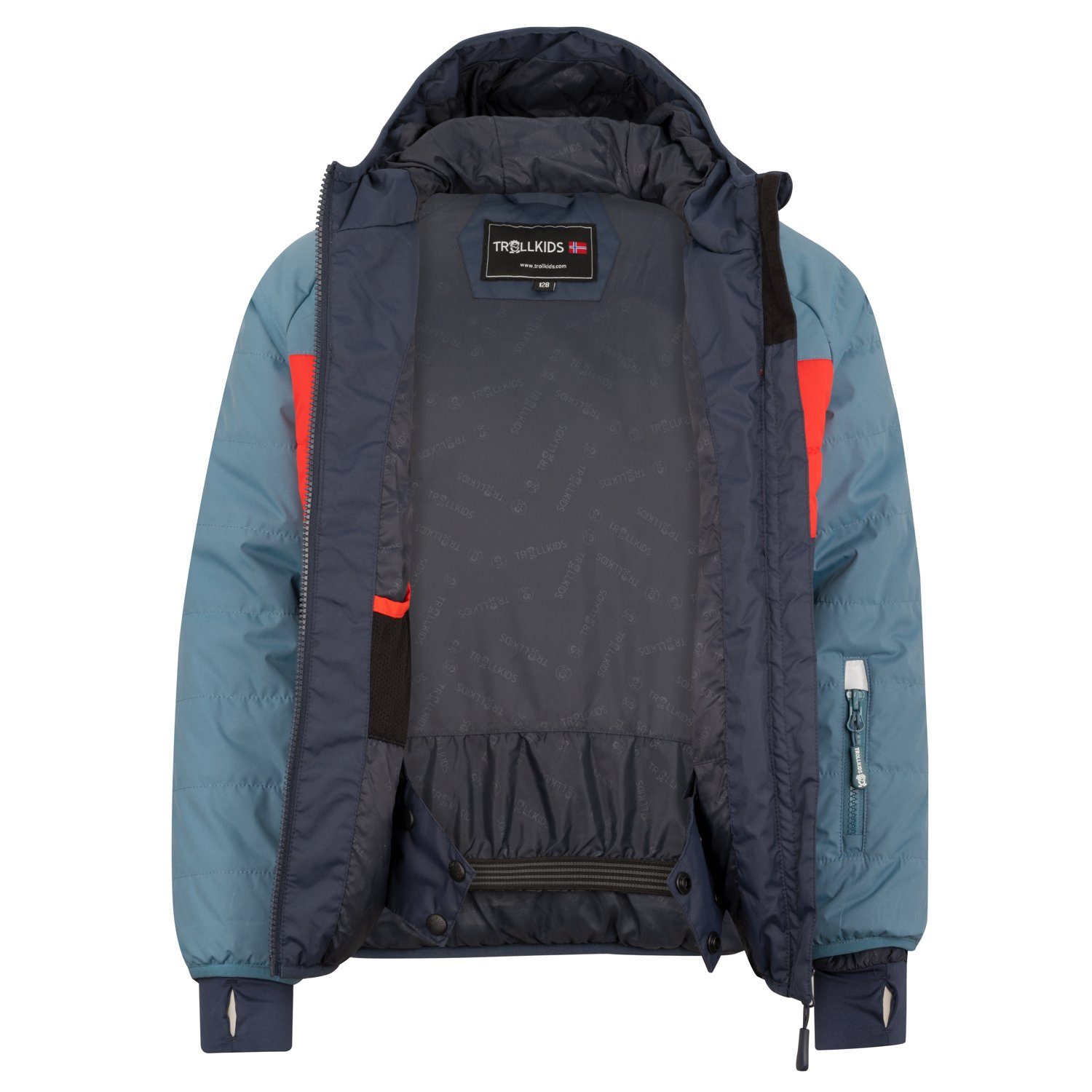 XT Hafjell Wasserabweisend, (4) Winterjacke TROLLKIDS Winddicht Stahlblau/Marine/Rot