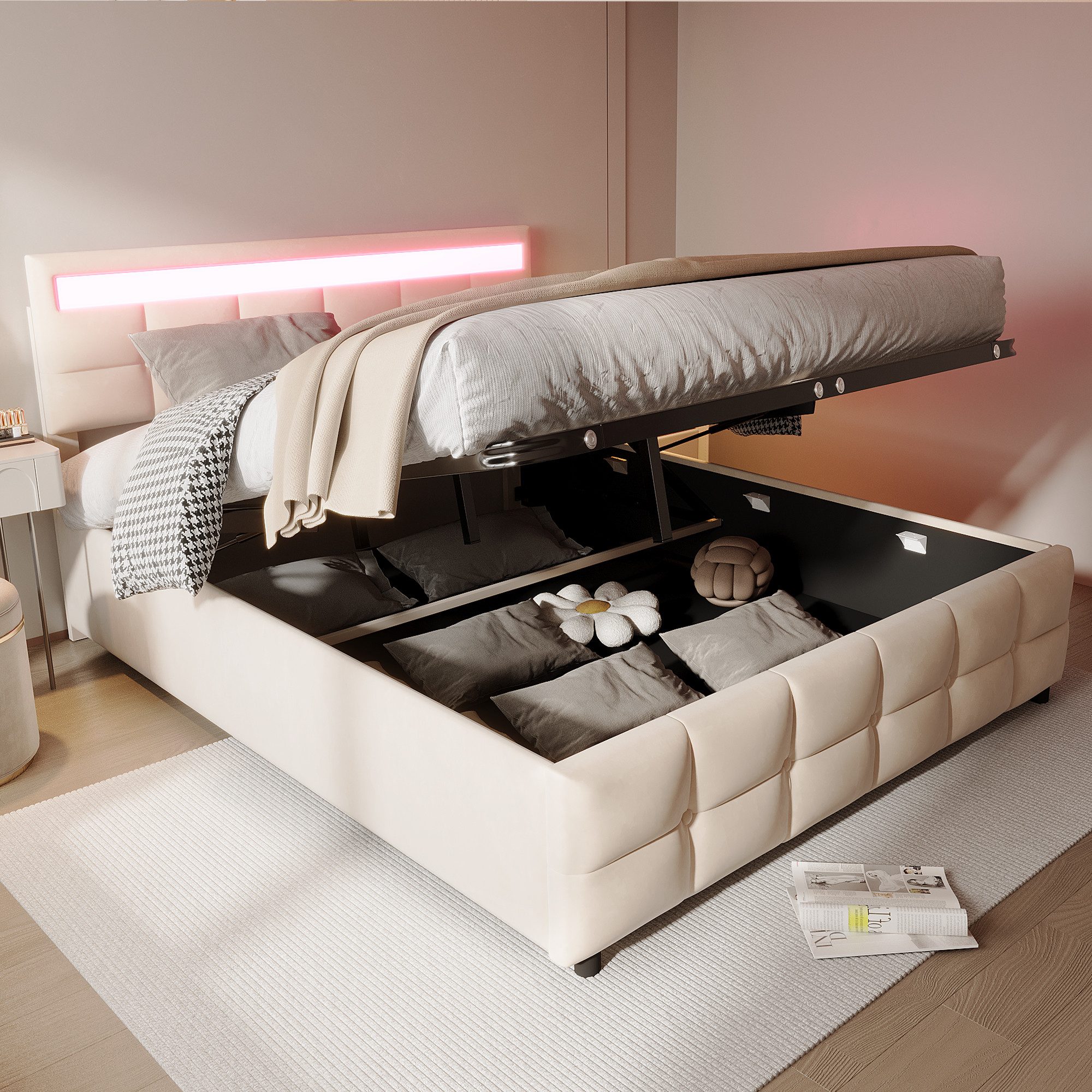 STILVORA Polsterbett 180x200 Bettgestell mit Matratze,Jugendbett günstig online kaufen