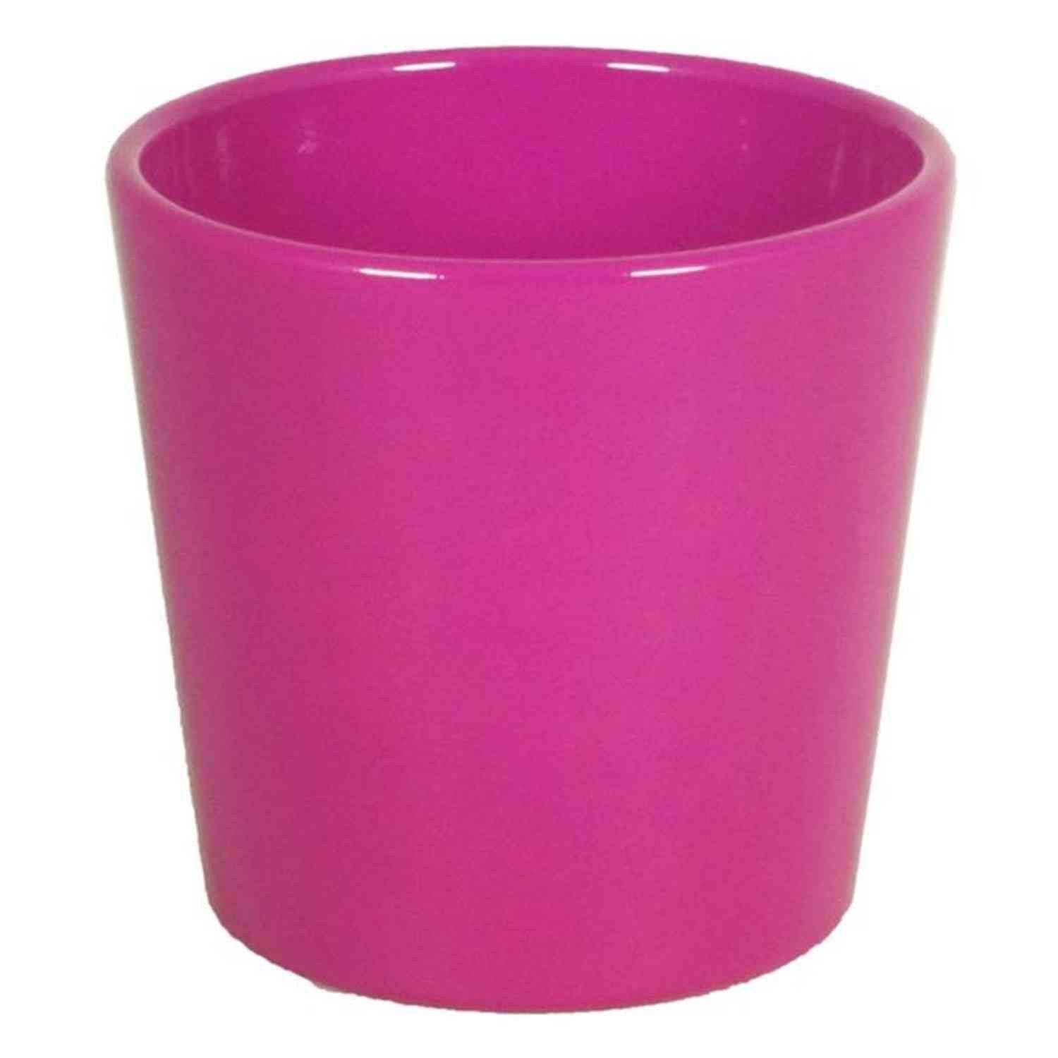 INNA-Glas Blumentopf Keramik Orchideenvase, Ø13,5cm, 12,5cm, pink - Pflanztopf/Orchidee