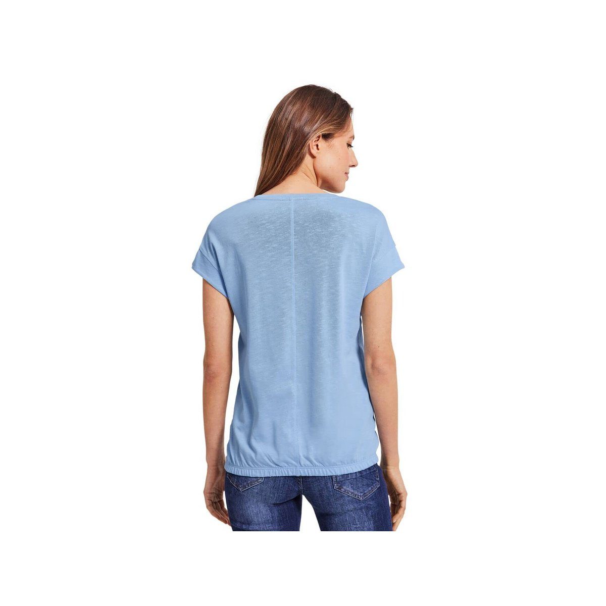 Cecil Damen blau (1-tlg), Langarmshirt T-Shirt