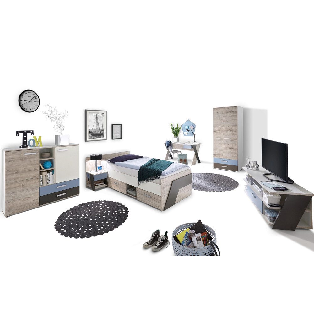 Lomadox Jugendzimmer-Set LEEDS-10, (Sparset, 6-tlg), Sandeiche günstig online kaufen