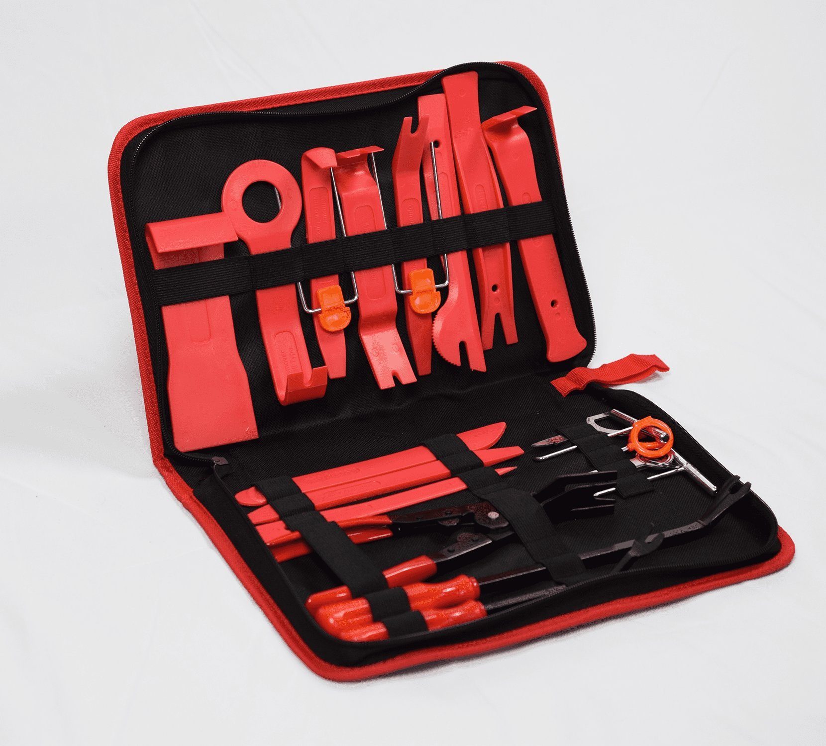 TECH-CRAFT Demontagewerkzeug Demontagewerkzeug Montagewerkzeug, (27-tlg), inkl. tragbarer Reißverschlusstasche | Spezialwerkzeuge