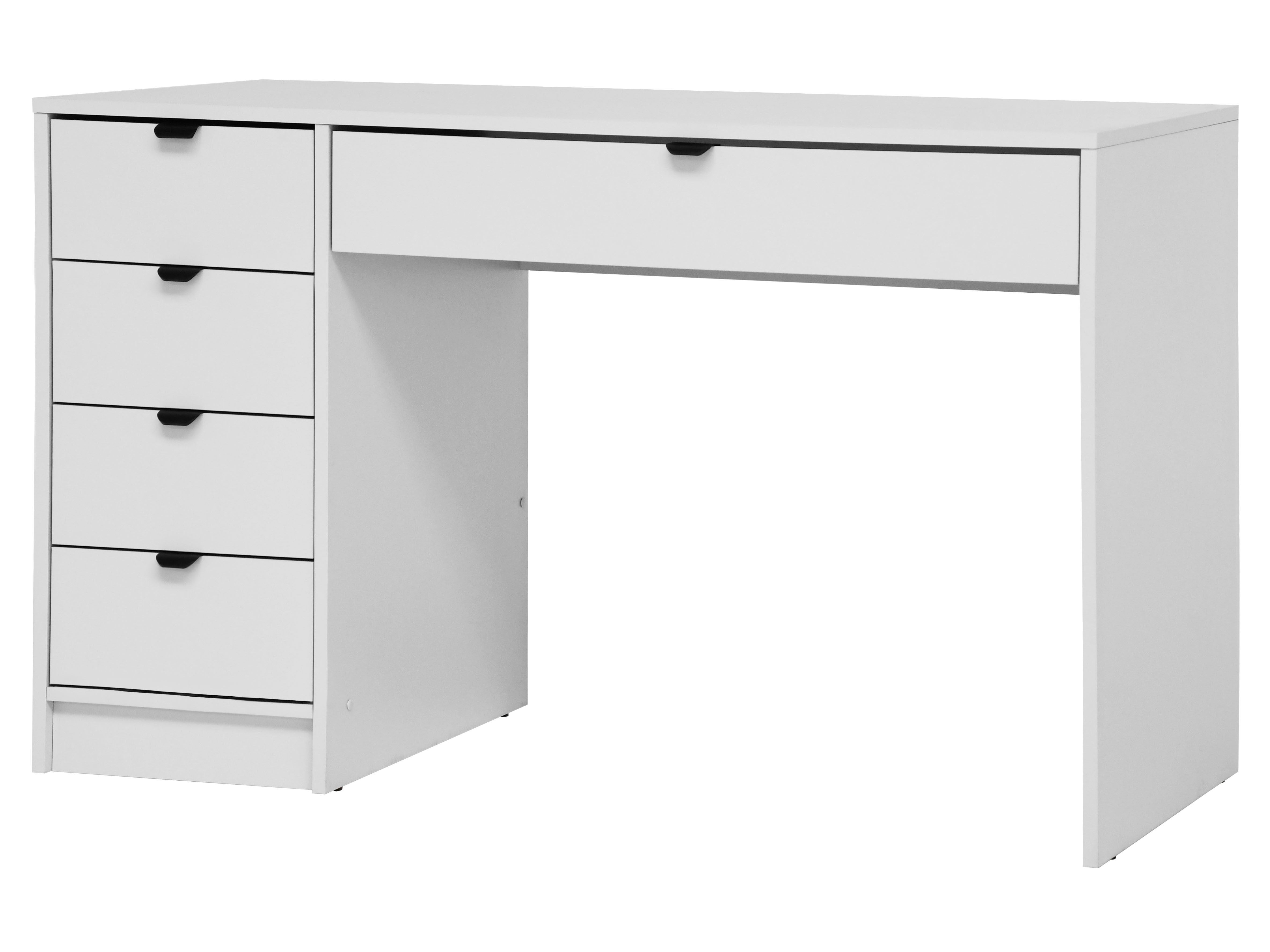 Beautysofa Schreibtisch Malta 120 cm mit Schubladen (Funktionales Design für Home Office - rechts/Links montierbar, Weiß oder Kaschmir), Wahlweise mit oder ohne Griffe