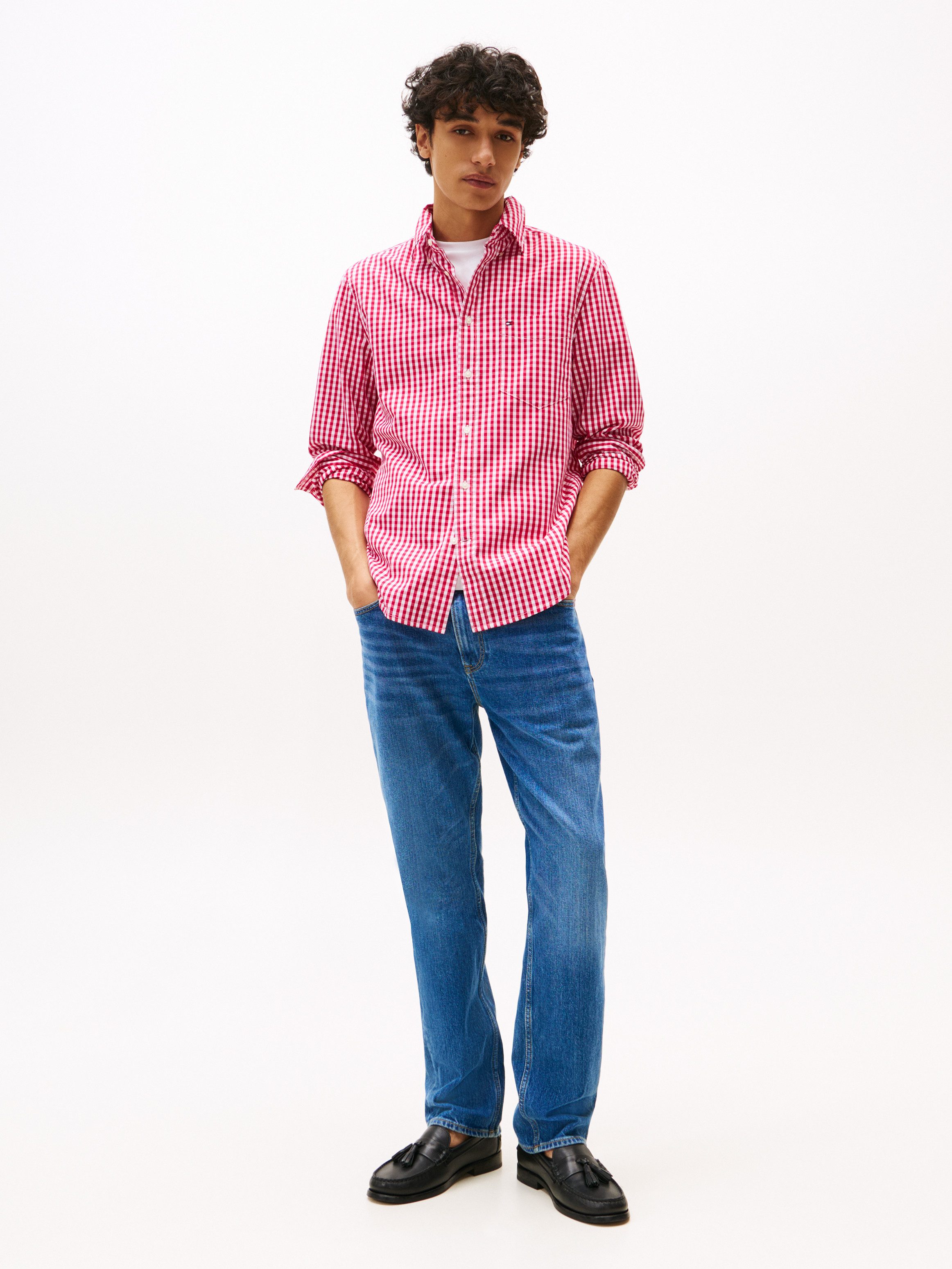 Tommy Hilfiger Langarmhemd FLEX POPLIN GINGHAM günstig online kaufen
