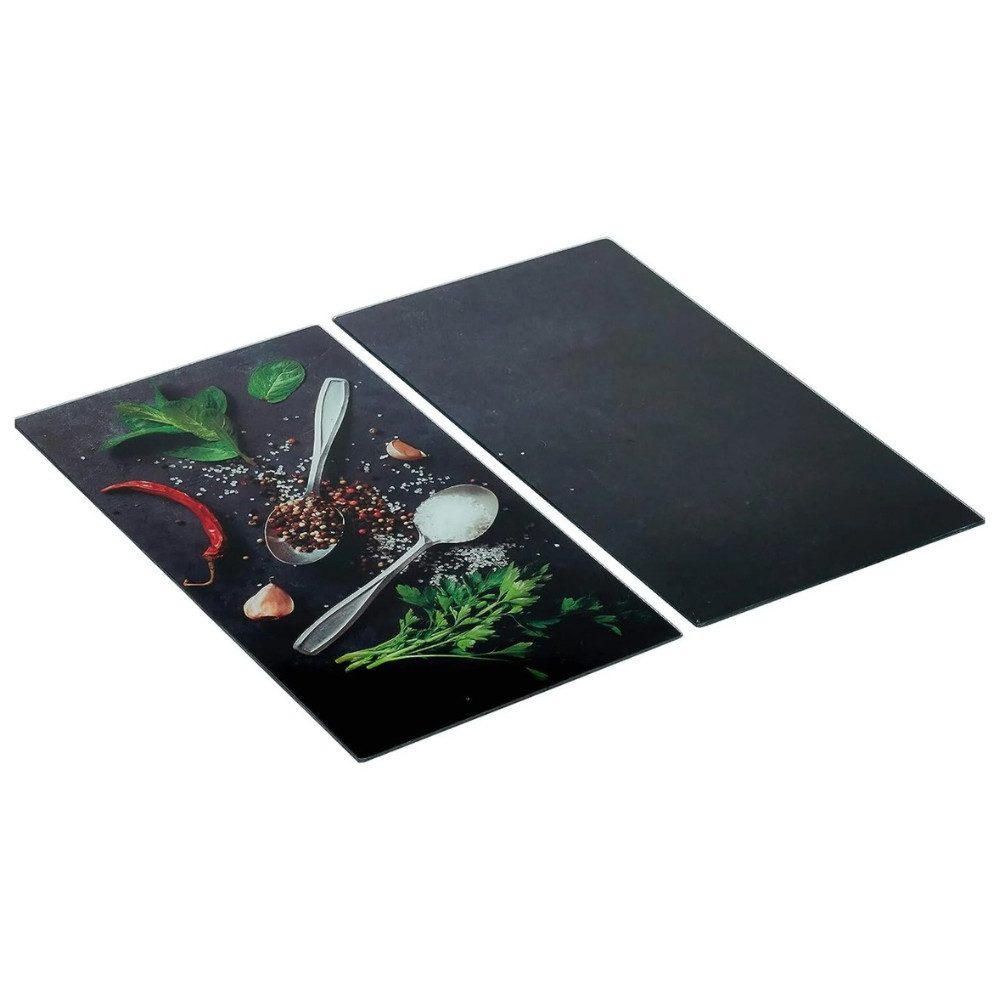WENKO Herd-Abdeckplatte Abdeckplatten Herd Schneidebrett, Glaskeramik, (Spar-Set, 2 tlg., hygienisch pflegeleicht), kratzfest
