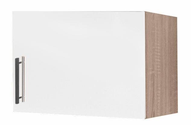 wiho Küchen Kurzhängeschrank Aachen, Breite 60 cm weiß matt | eichefarben