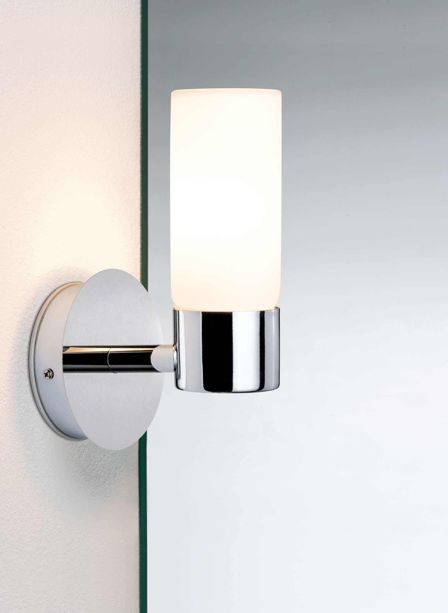 Paulmann LED Wandleuchte Eleon, ohne Leuchtmittel, G9, IP44, max. 33W G9, Chrom/Satin, 230V, Metall/Glas