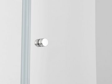 IMPTS Dusch-Falttür Nischentür Duschkabine Duschabtrennung Duschtür, 70x185 cm, Sicherheitsglas, (Set, Duschwand Nische) Klarglas,rahmenlos,faltbar,klappbar,mit Verstellbereich