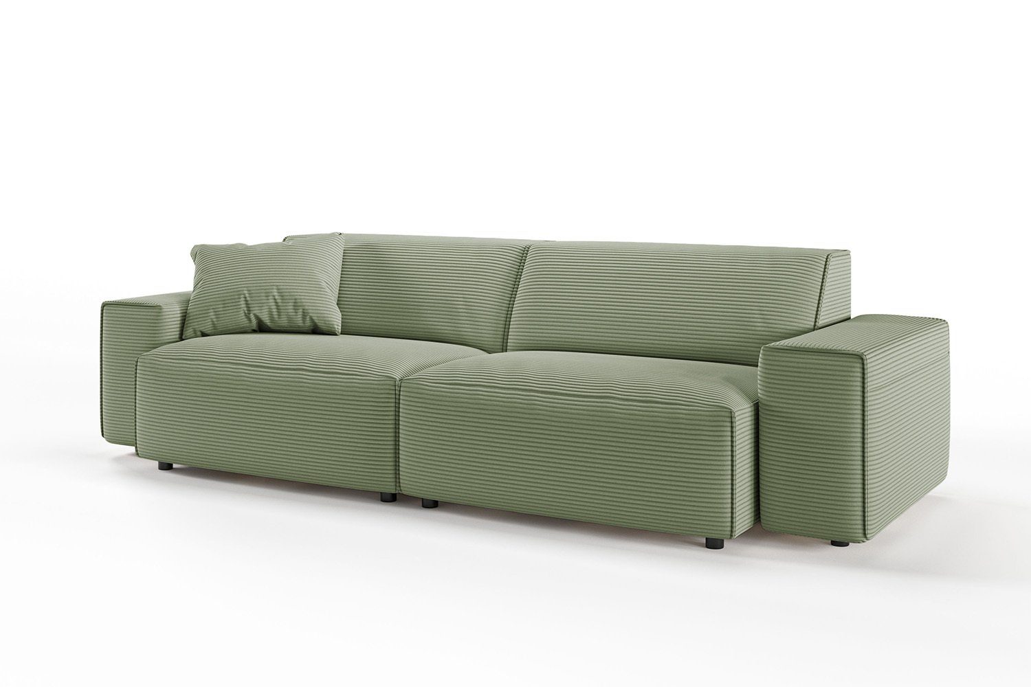 RANI, Sofa olivgrün 3-Sitzer olivgrün KAWOLA | Farben versch. Cord