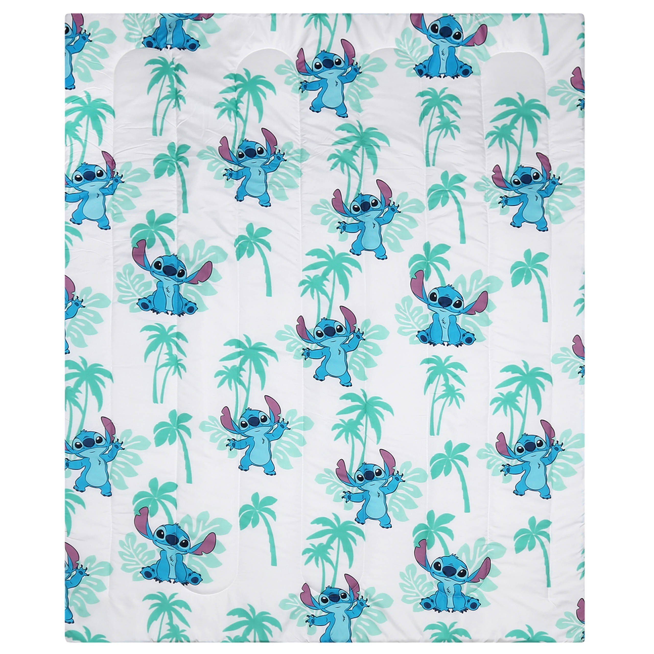 Babydecke Stitch Disney Babydecke, blau-weiße Steppdecke 120x150cm, Disney