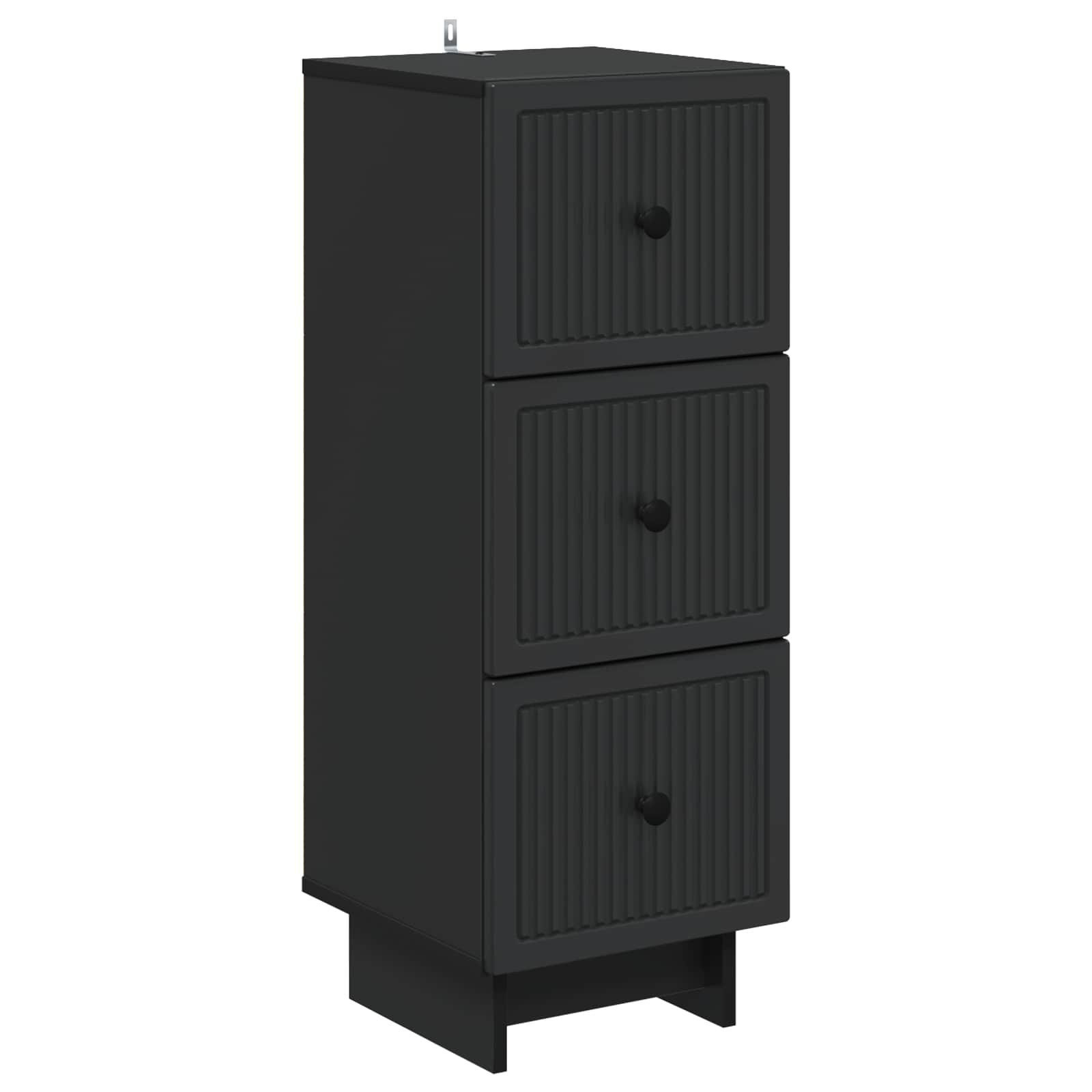 vidaXL Schranksystem Schubladenschrank Schwarz 33 x 34,5 x 90 cm Holzwerkstoff (1-St)
