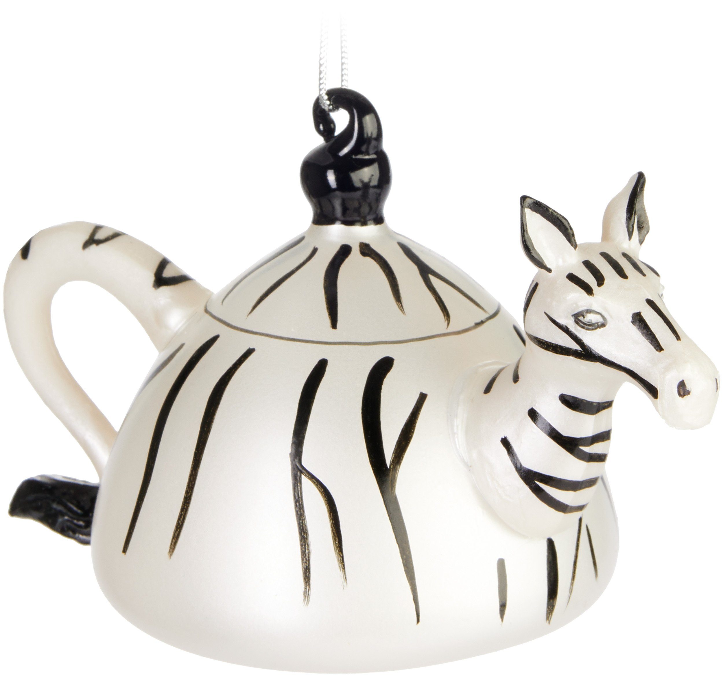 BRUBAKER Weihnachtsbaumkugel Teekanne Zebra Weihnachtskugel aus Glas - Chri günstig online kaufen