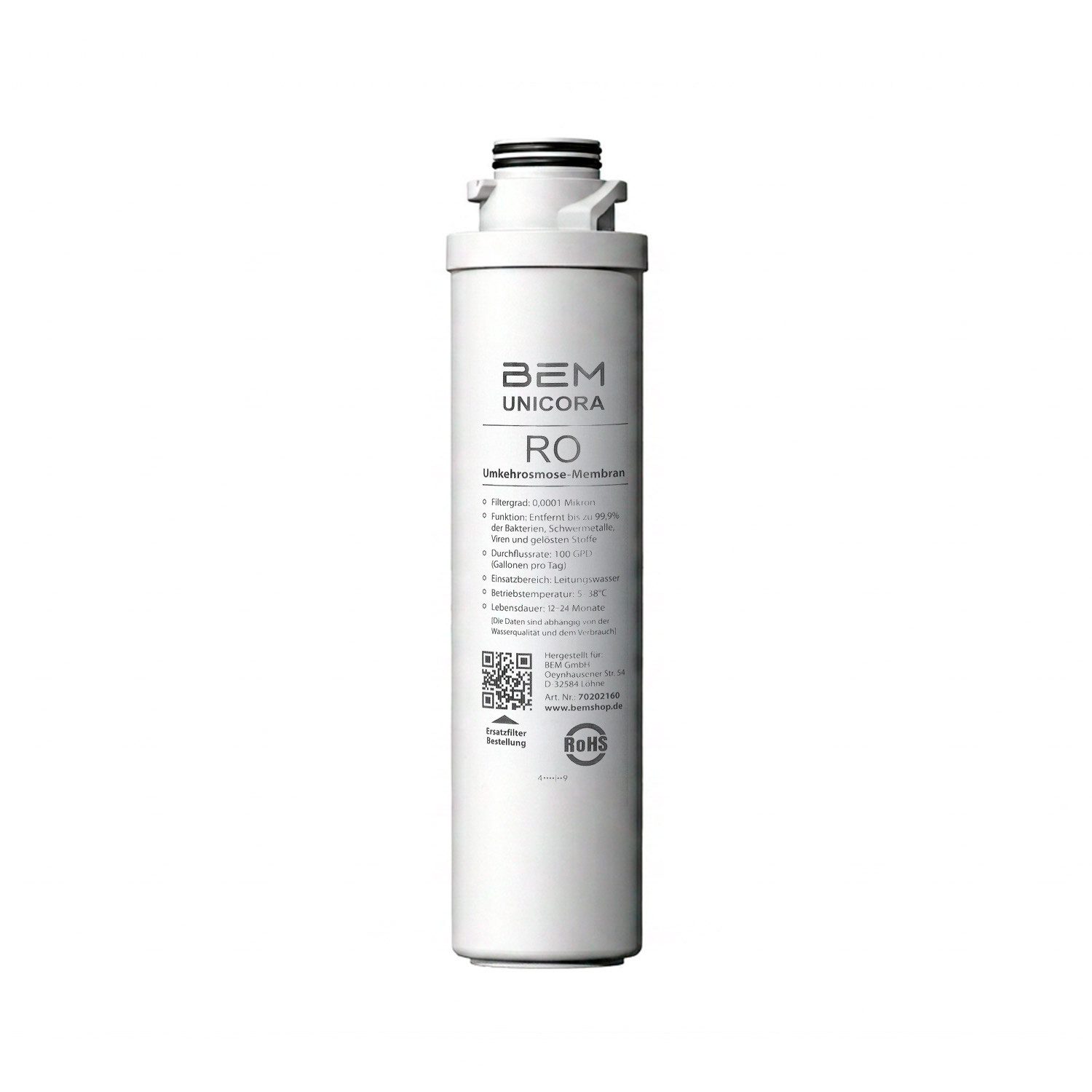 BEM Ersatzfilter RO für Wasserfilter BEM Unicora, Zubehör für BEM Unicora