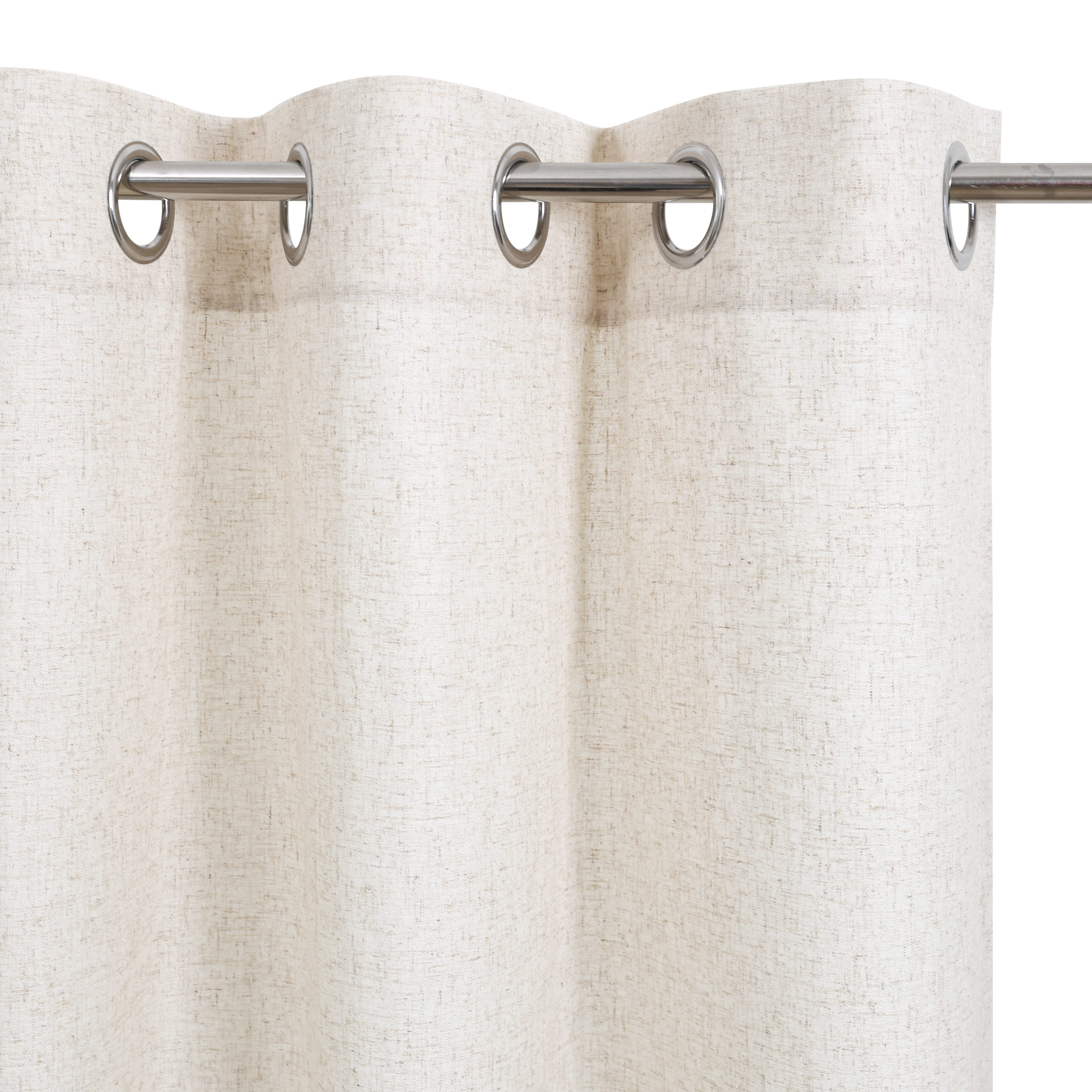 OTTO home Gardine Rudy (2 St), Ösen, halbtransparent, Halbtransparent, Leinenlook, Polyester-Leinen-Mischung, 2er Set
