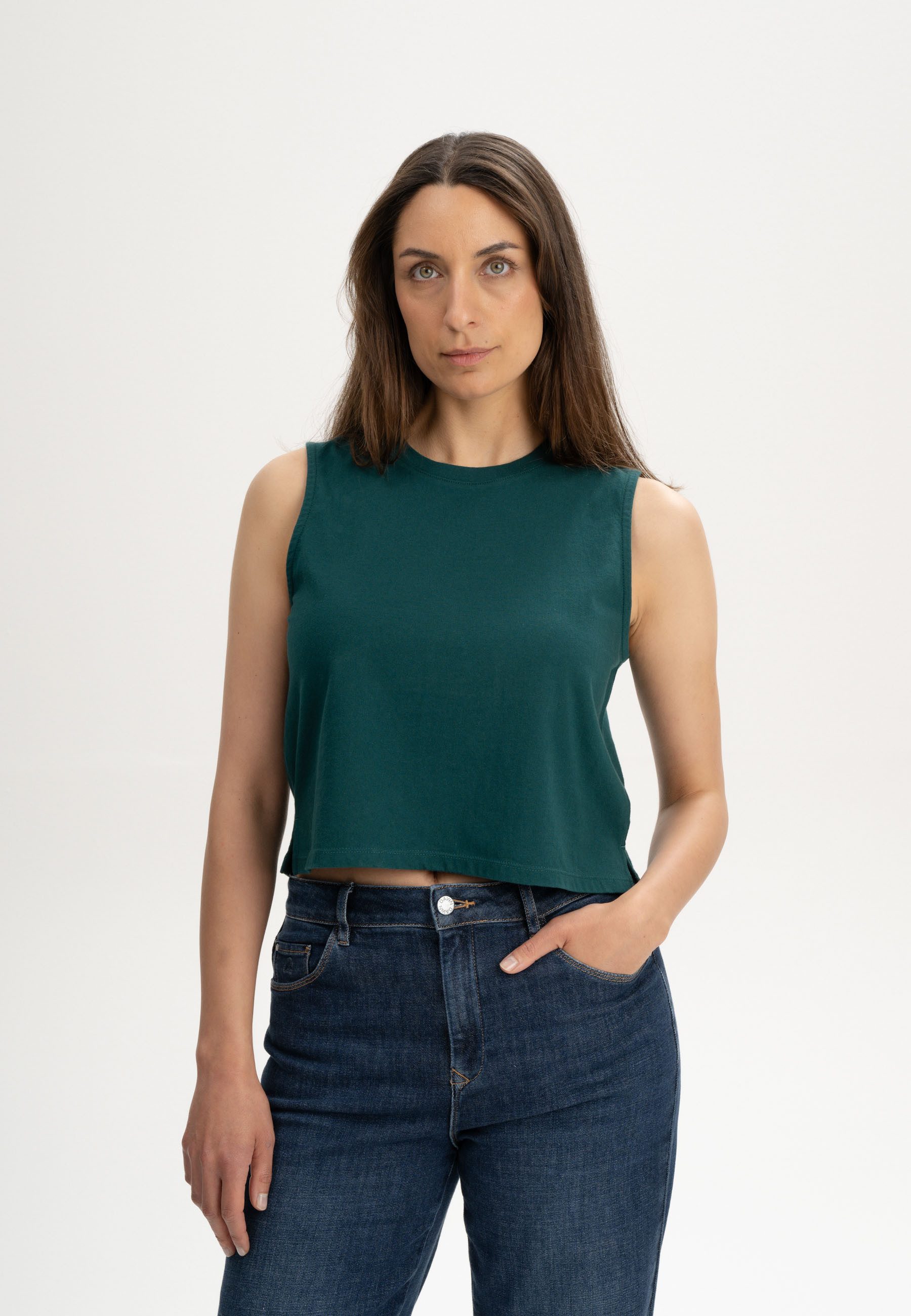 MELA Tanktop Cropped Tanktop Style RUSHI Ärmellos günstig online kaufen