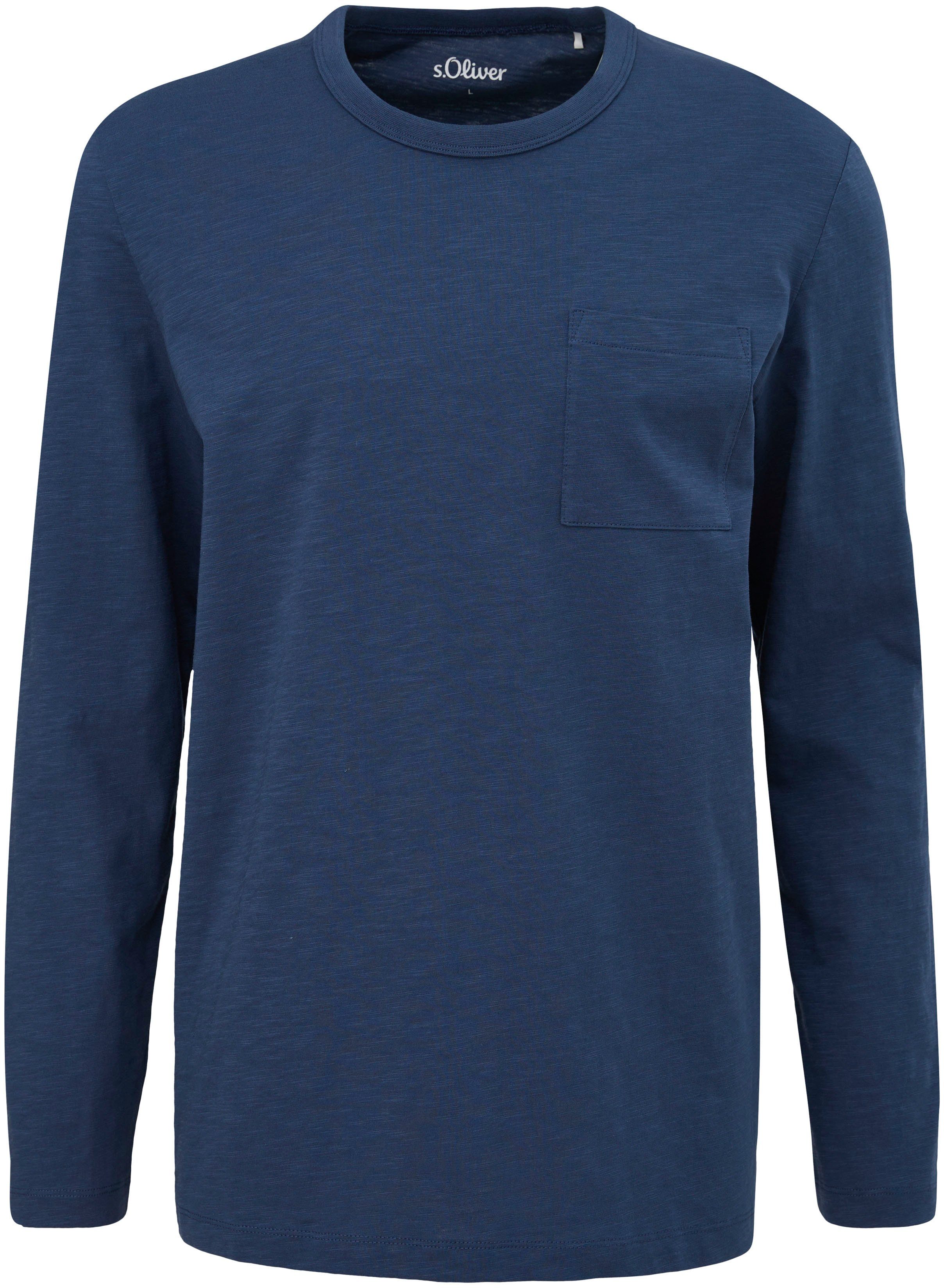 s.Oliver mit Langarmshirt Flammgarnstruktur blue