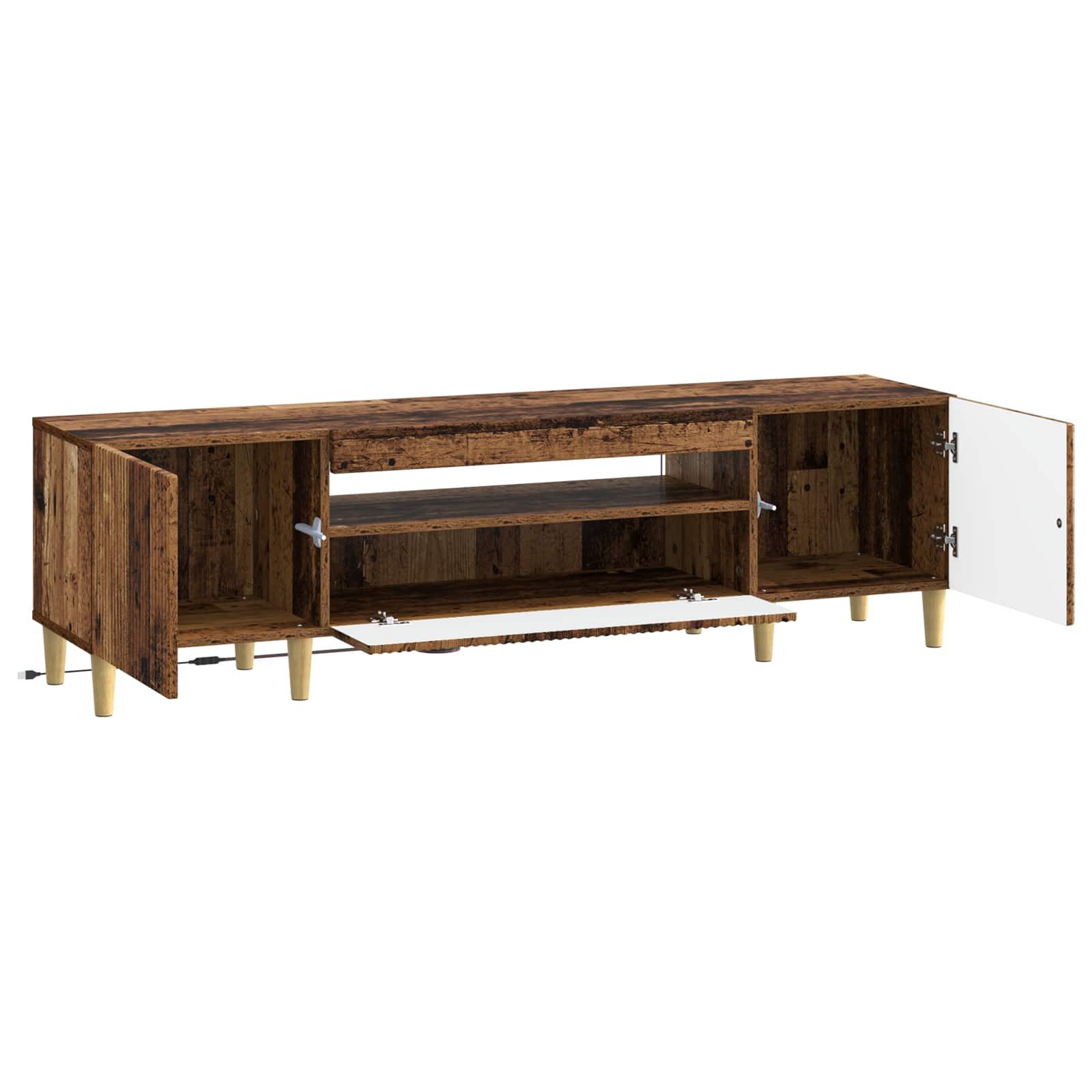 vidaXL TV-Schrank LED-TV-Schrank Altholz Holzwerkstoff