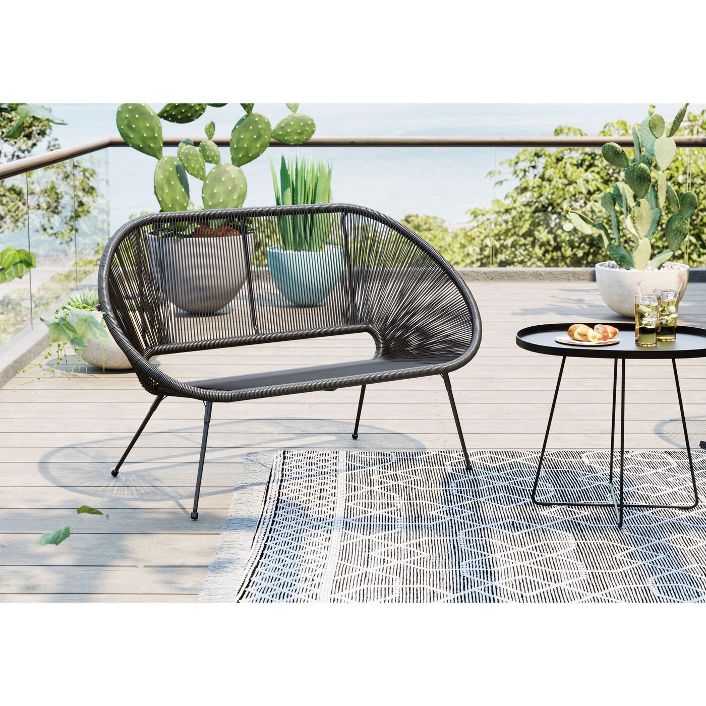 Kare Design Gartenlounge-Bank Acapulco Mono, 2-Sitzer