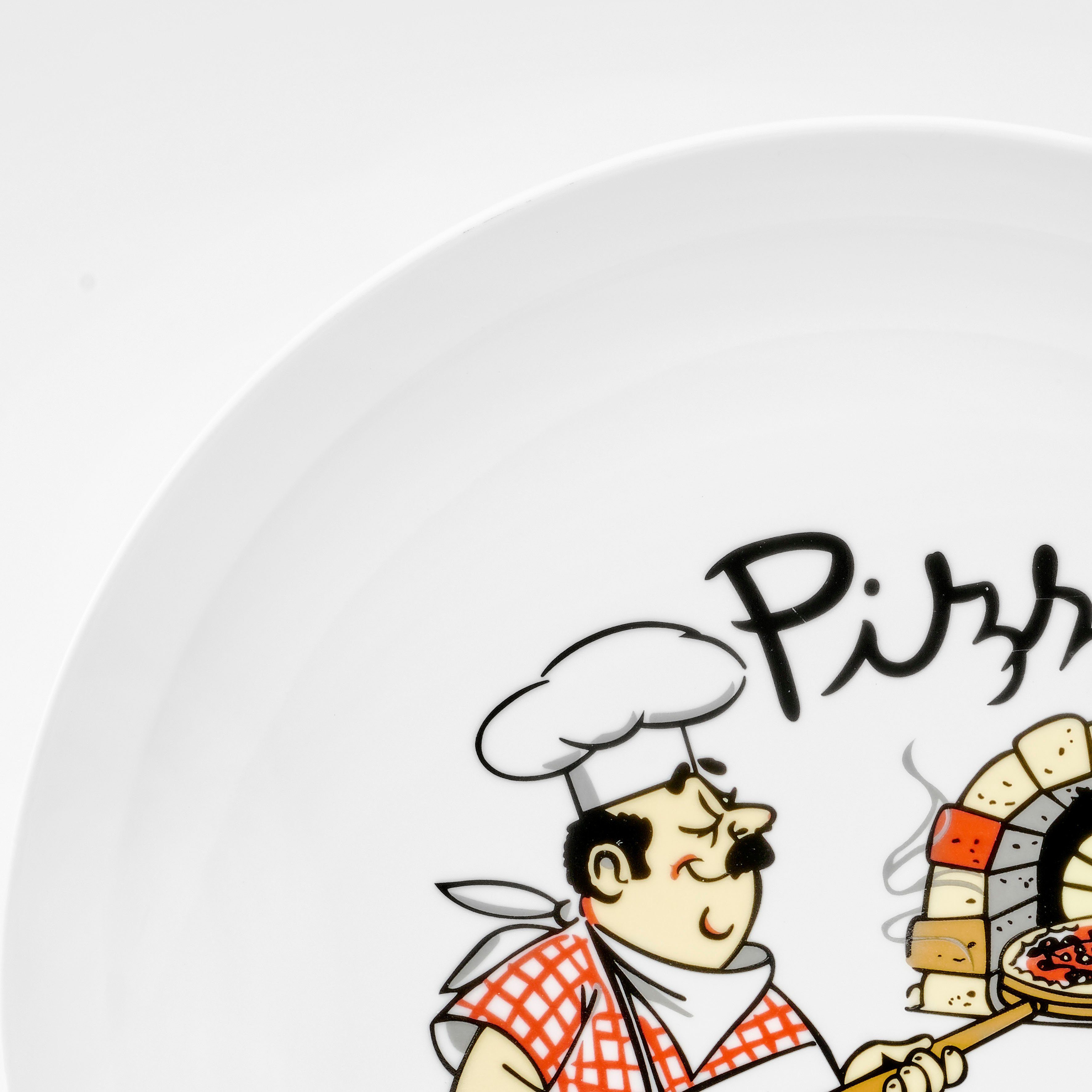 van Well Pizzateller Küchenchef, (6 St), Teller Set, Porzellan, spülmaschinen- und mikrowellengeeignet, Ø 30 cm