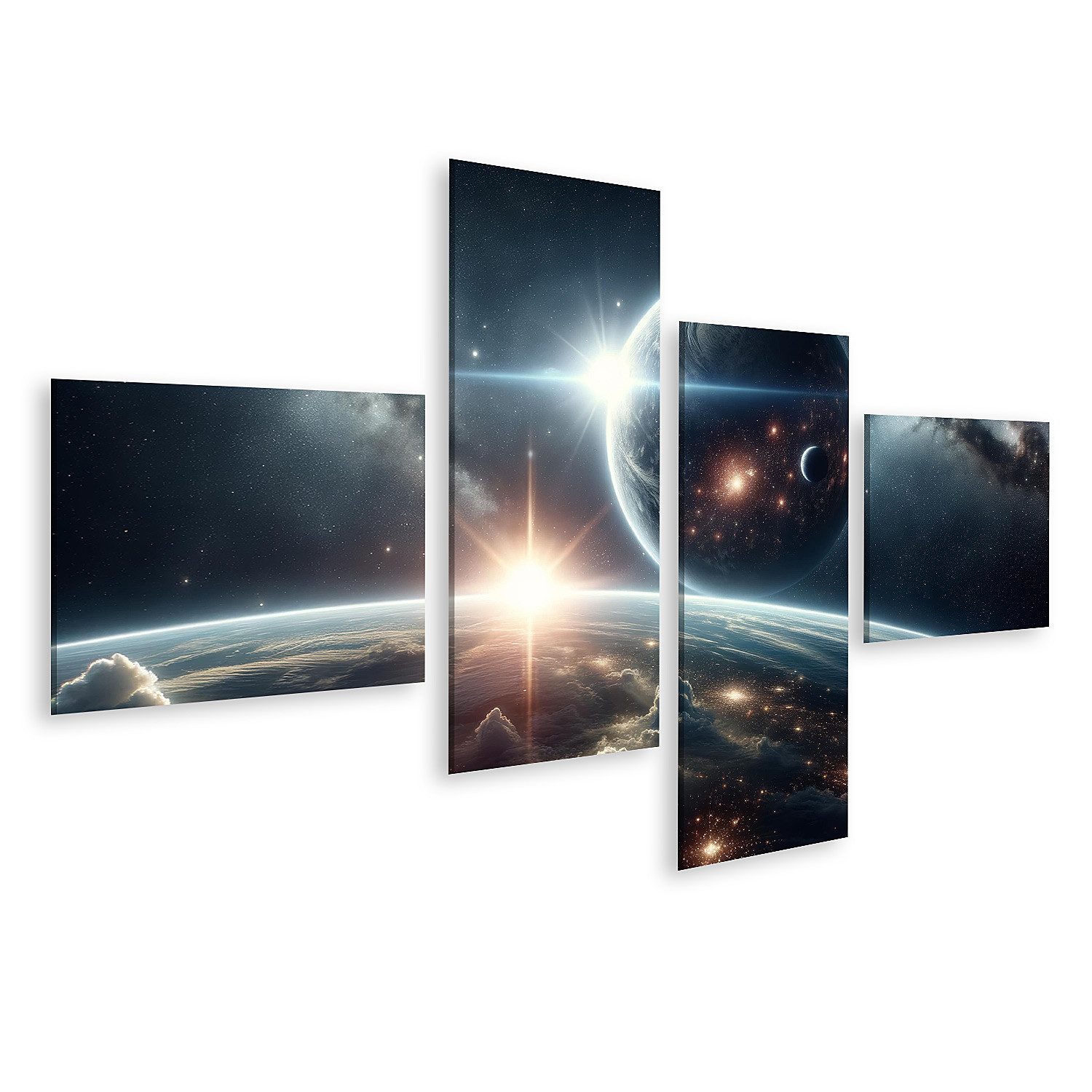 Leinwandbild Erhabenes Weltraumschauspiel über der Erde