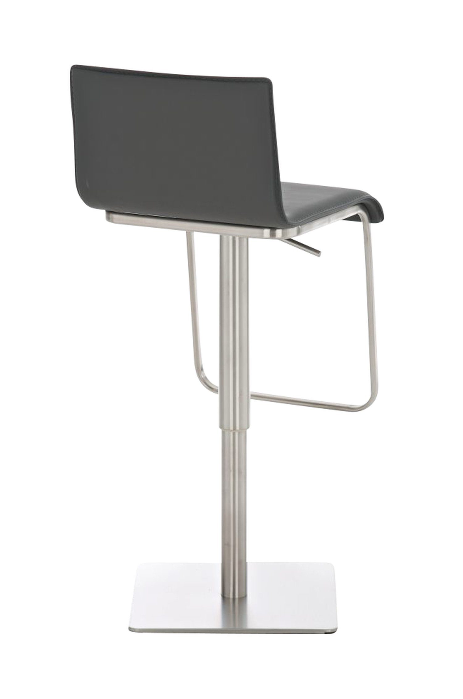 Edelstahl Barhocker Lima Theke Grau Küche), Fußstütze Kunstleder TPFLiving Sitzfläche: - höhenverstellbar (mit für - & - - Hocker 360° drehbar
