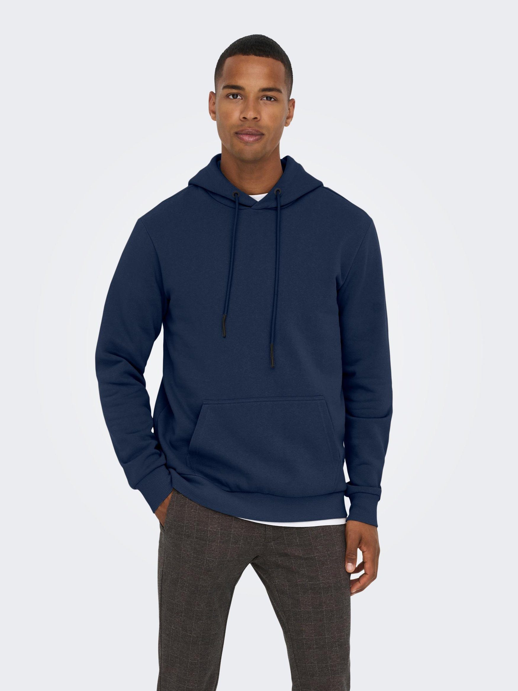 ONLY & SONS Hoodie Weicher Kapuzen Pullover Basic Hoodie ONSCERES 5425 in Blau | Sweatshirts