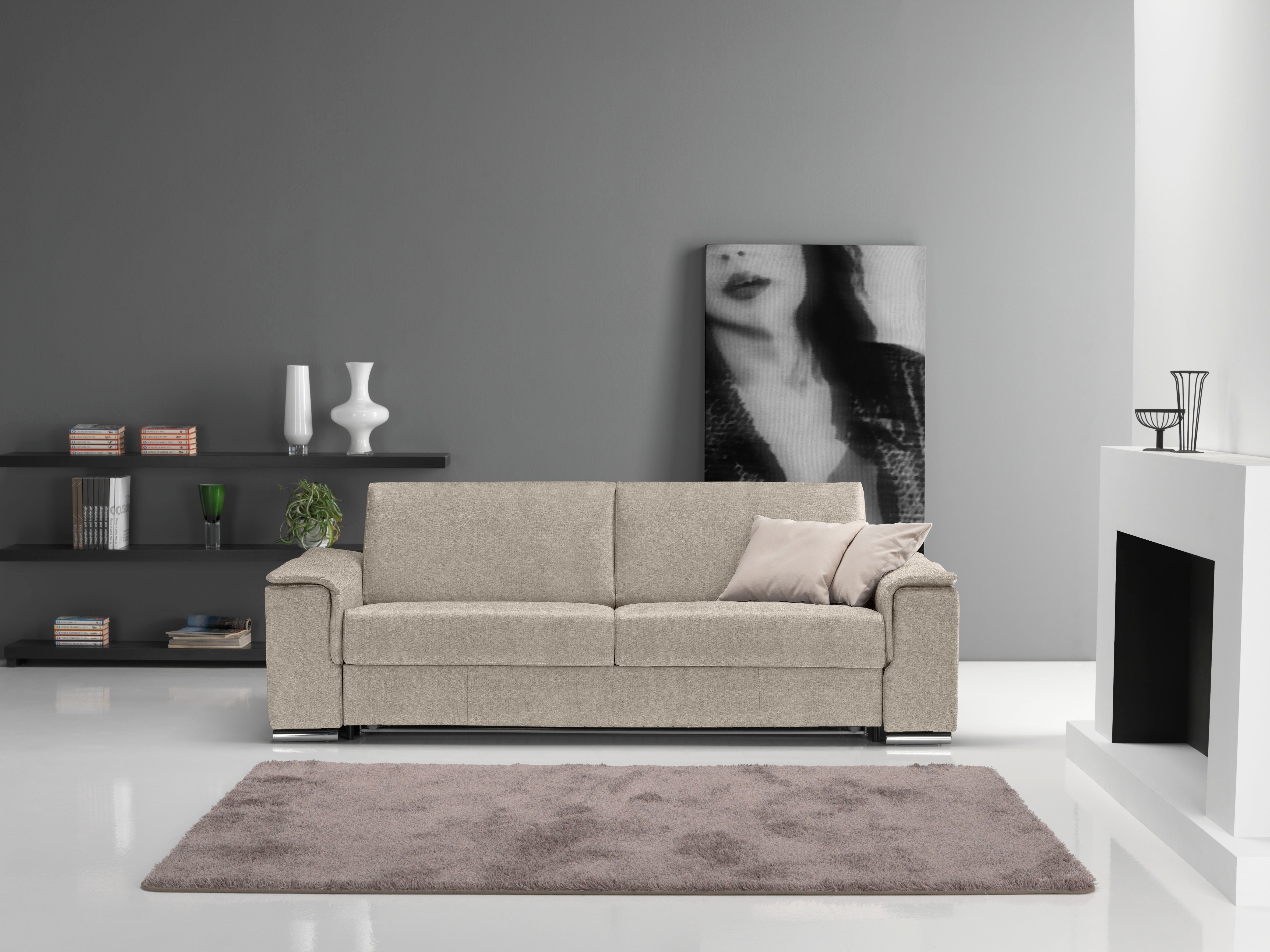 Egoitaliano Schlafsofa Cecilia, modern & elegant, erstklassiger Sitzkomfort, Dauerschläfer, inkl. Matratze und hochwertigem Metallbettrahmen, toller Schlafkomfort