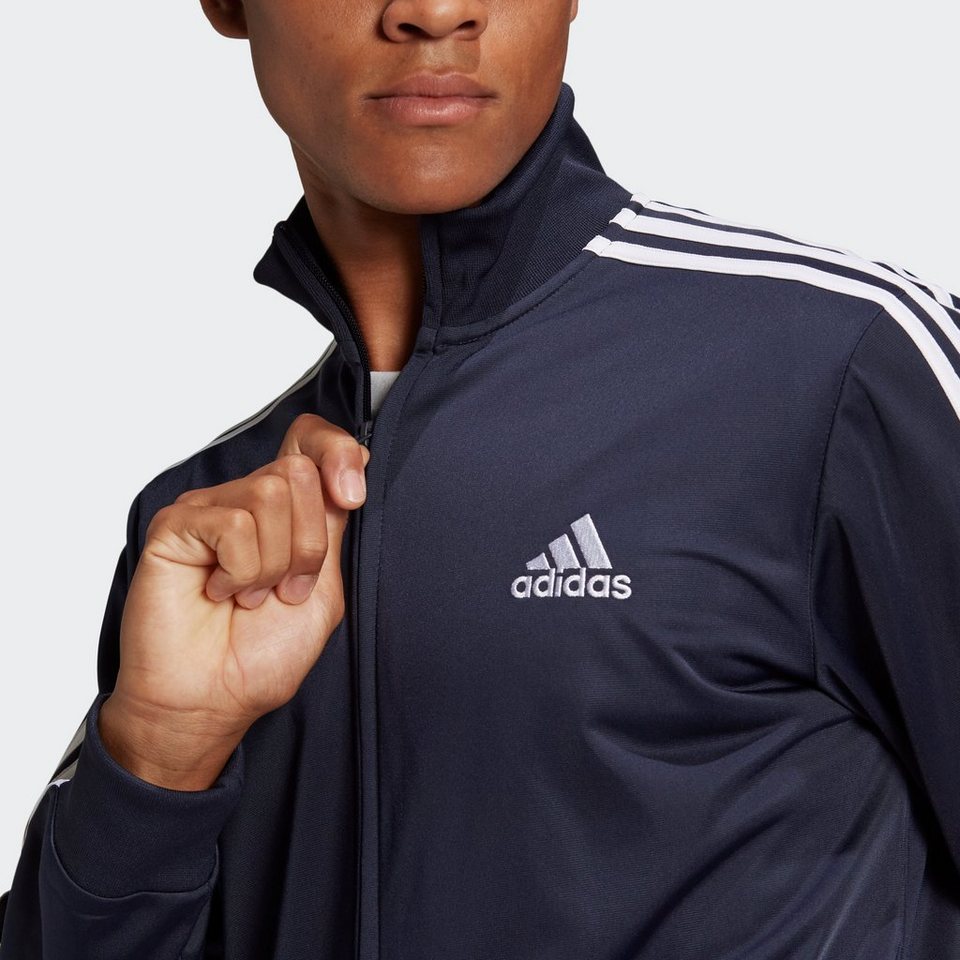 adidas Sportswear Trainingsanzug ESSENTIALS 3-STREIFEN (2-tlg), Jacke:  Durchgehender Reißverschluss; Stehkragen