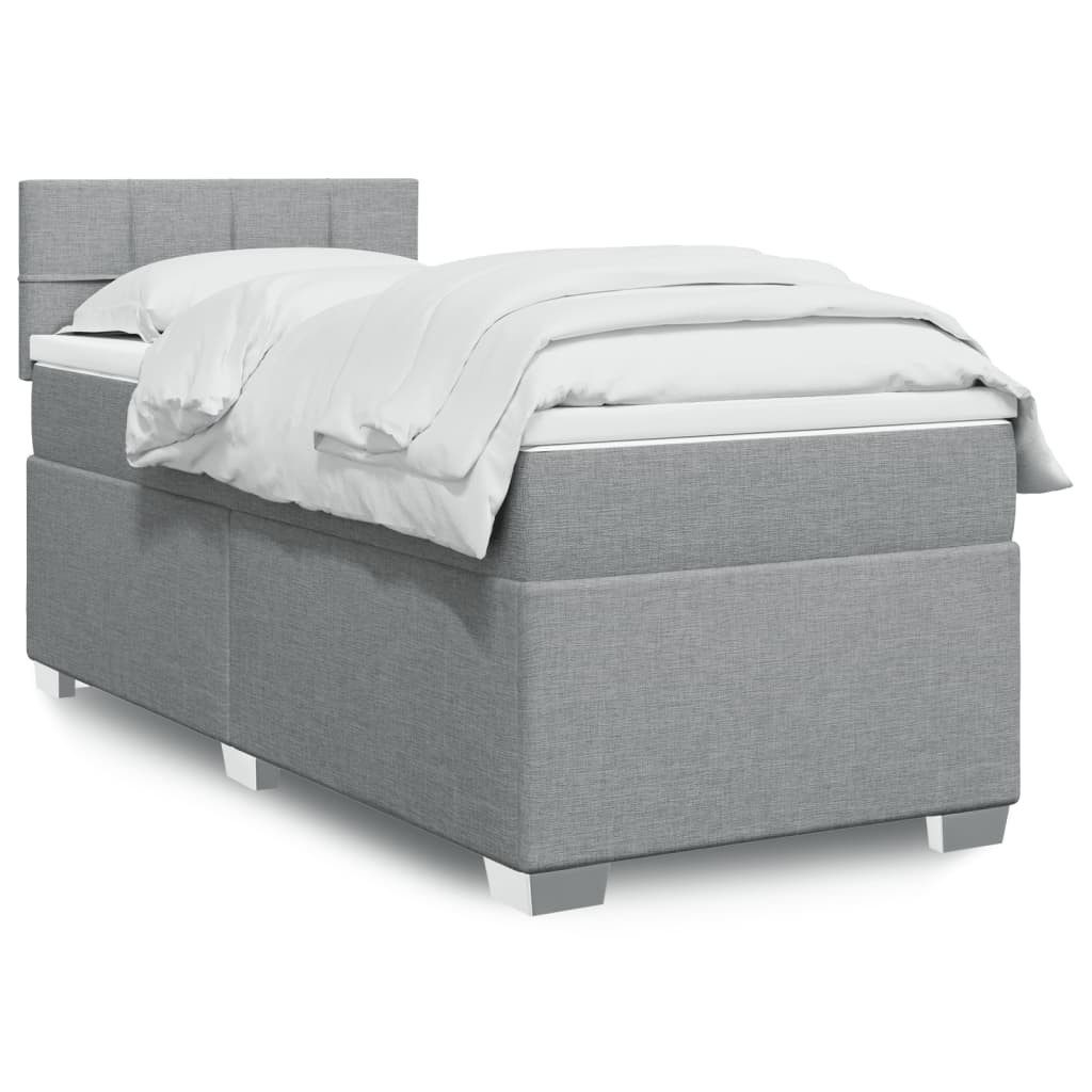 vidaXL Bett Boxspringbett mit Matratze Hellgrau günstig online kaufen