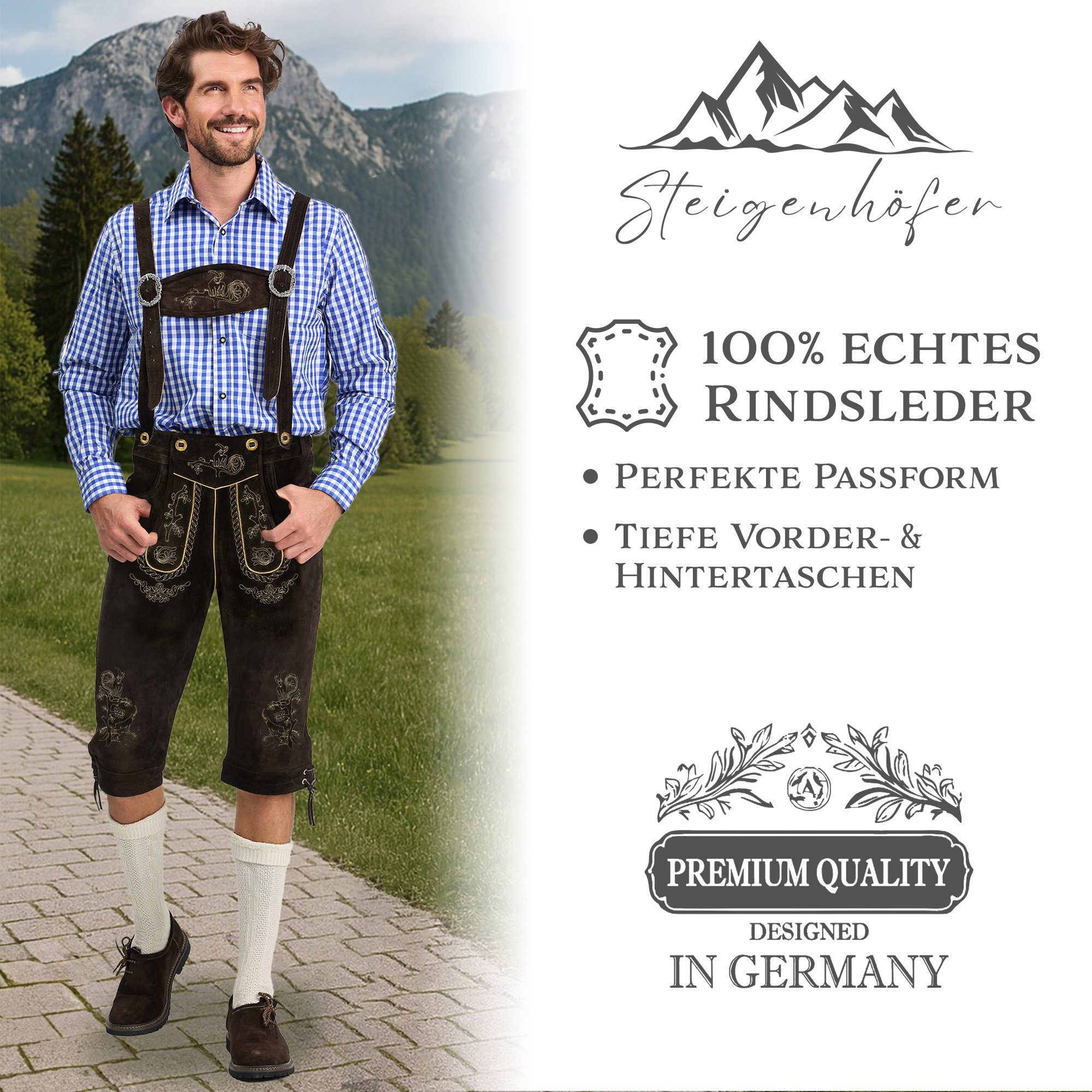 Steigenhöfer Manufaktur Trachtenlederhose Lederhose Herren Tracht günstig online kaufen