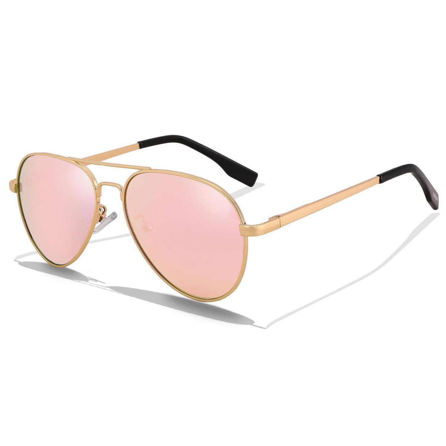 LuxusKollektion Pilotenbrille Pilotenbrille Kinder Polarisierte Gold Rosa Verspiegelt 52 Millimeter