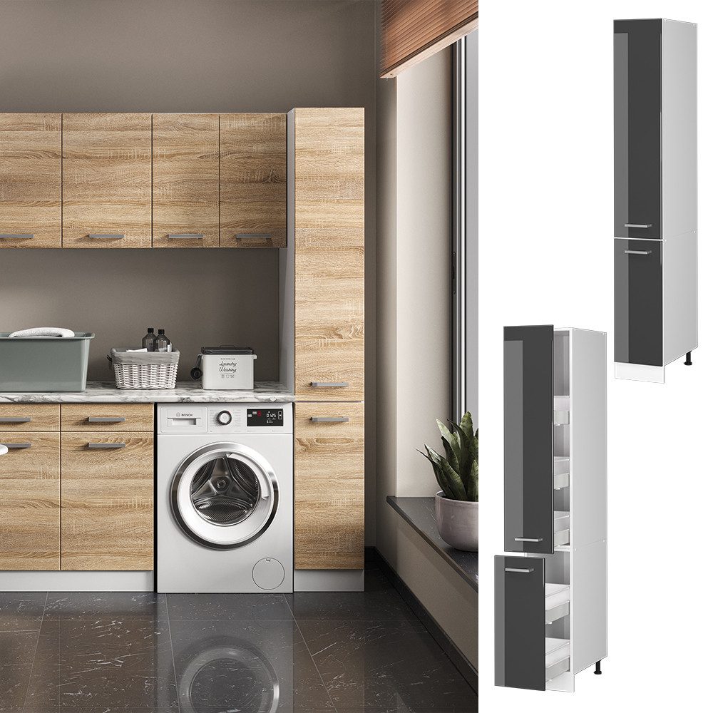 Vicco Schranksystem R-Line, Anthrazit Hochglanz/Weiß, 30 günstig online kaufen